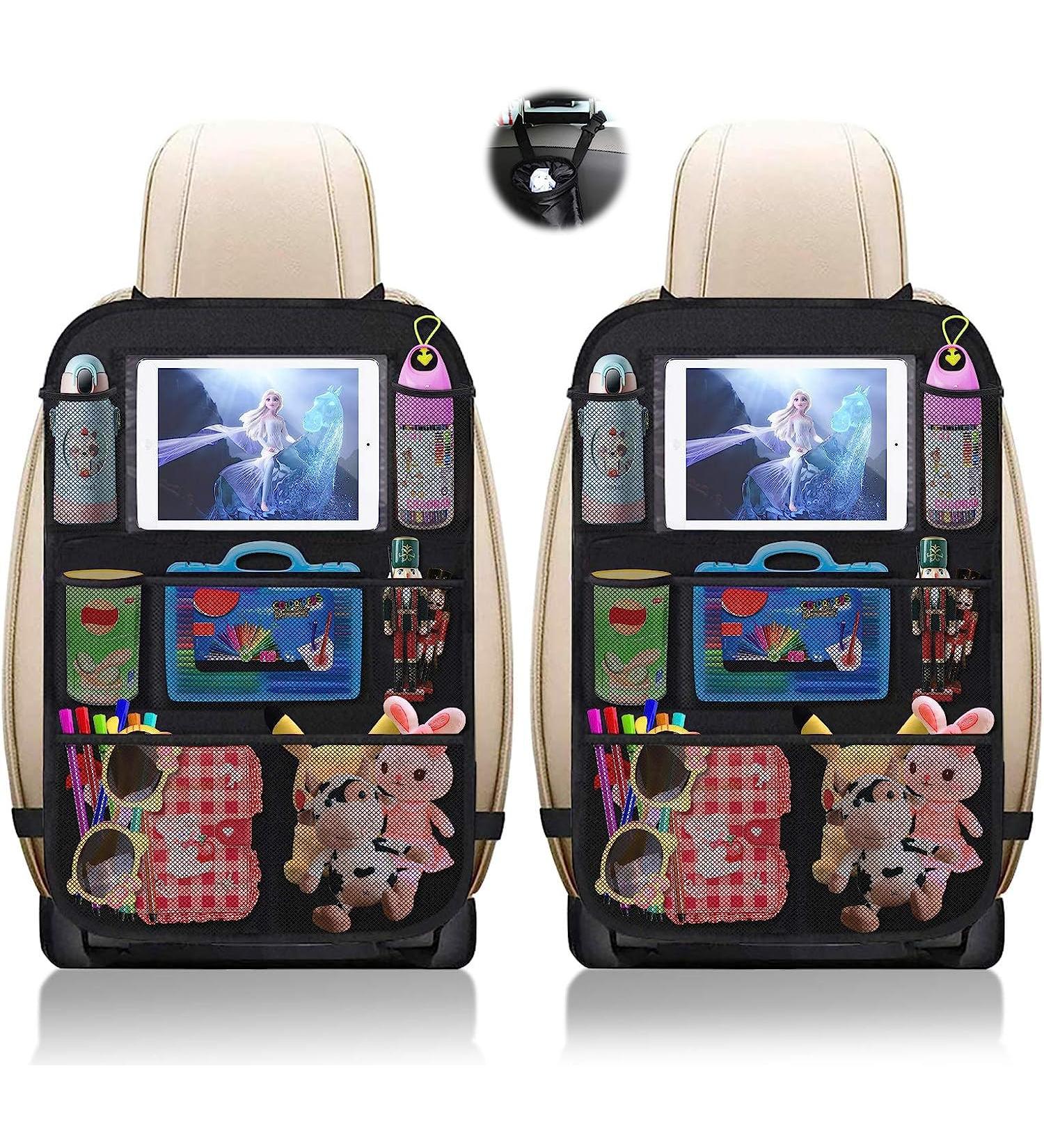 Backrage Protection for Car: Uihol 2-Piece Back Seat Organizer Waterproof Oxford Fabric with iPad Pocket & Kick-Mat Protection - Buy Online on GoSupps.com