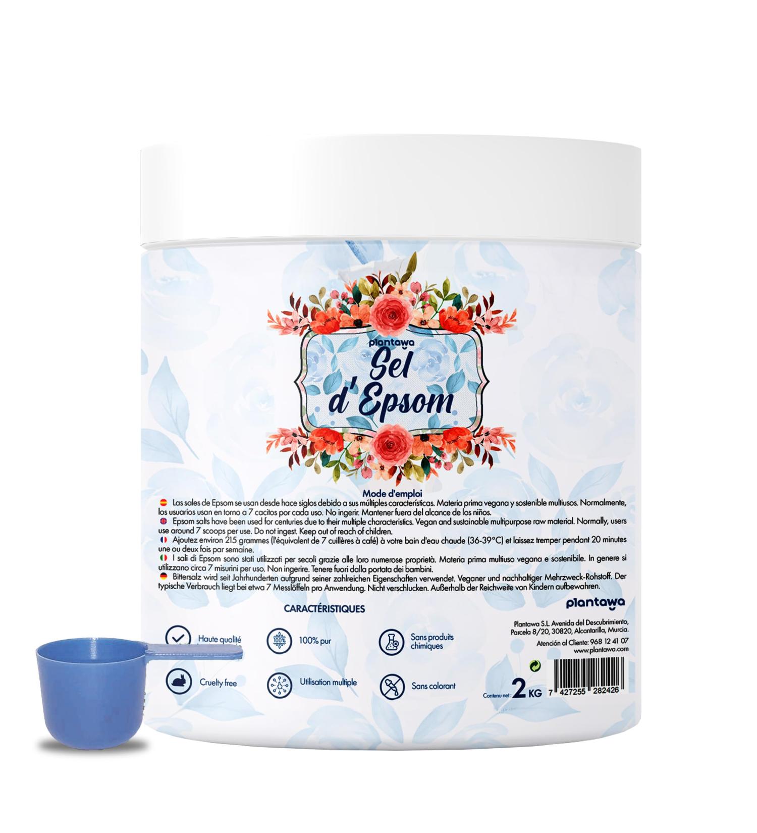 PLANTAWA - Epsom Salt 2kg | Magnesium Sulphate Relaxing Aromatherapy Bubble Bath No Toxins or Additives Wellness and Repa - Buy Online on GoSupps.com
