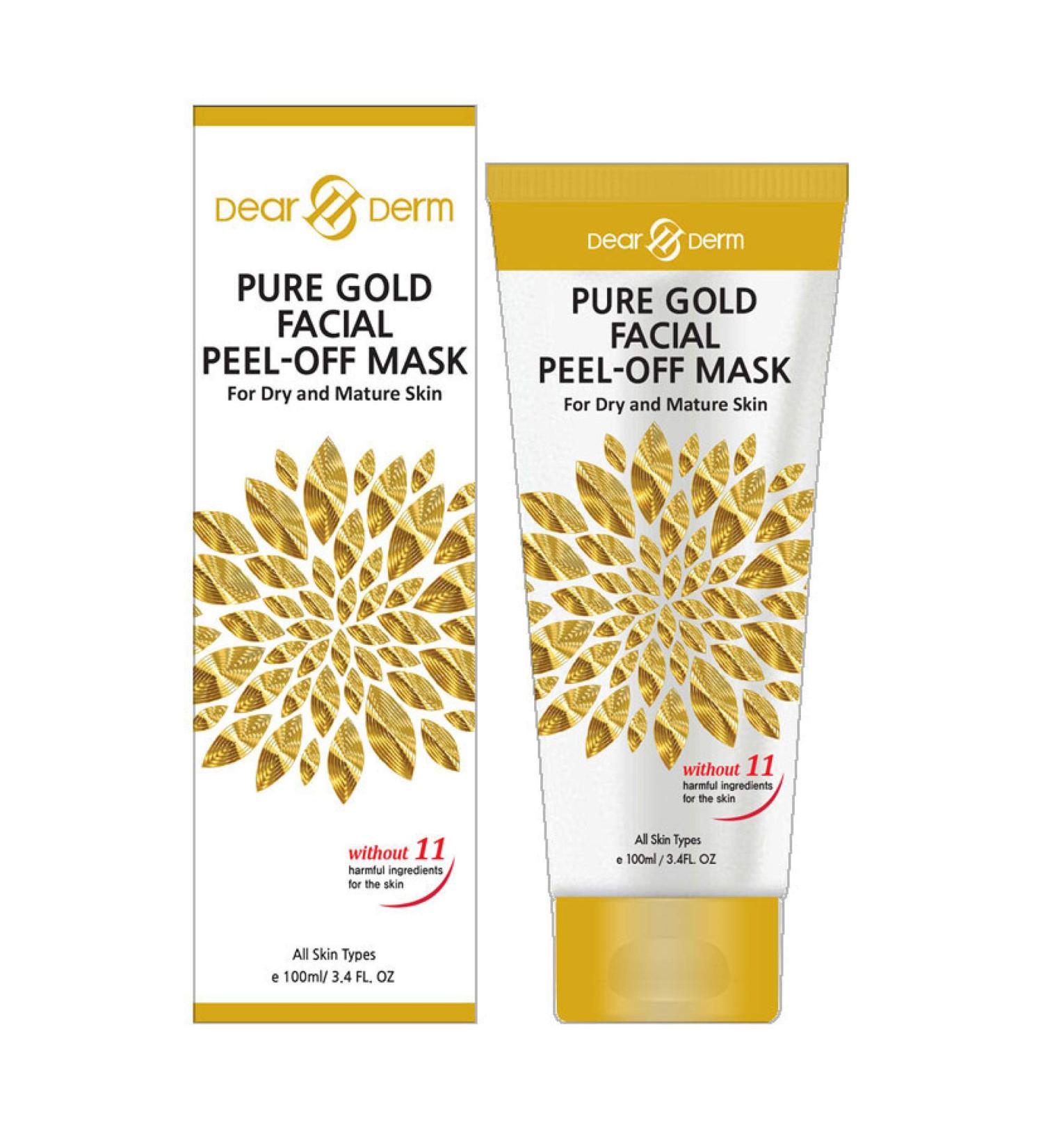 DearDerm Peel Off Face Mask - Pure Gold Facial Peel-off Mask 3.4fl.oz | Hydrating Anti-Aging Skincare for All Skin Types Fast International Shipping - Buy Online on GoSupps.com
