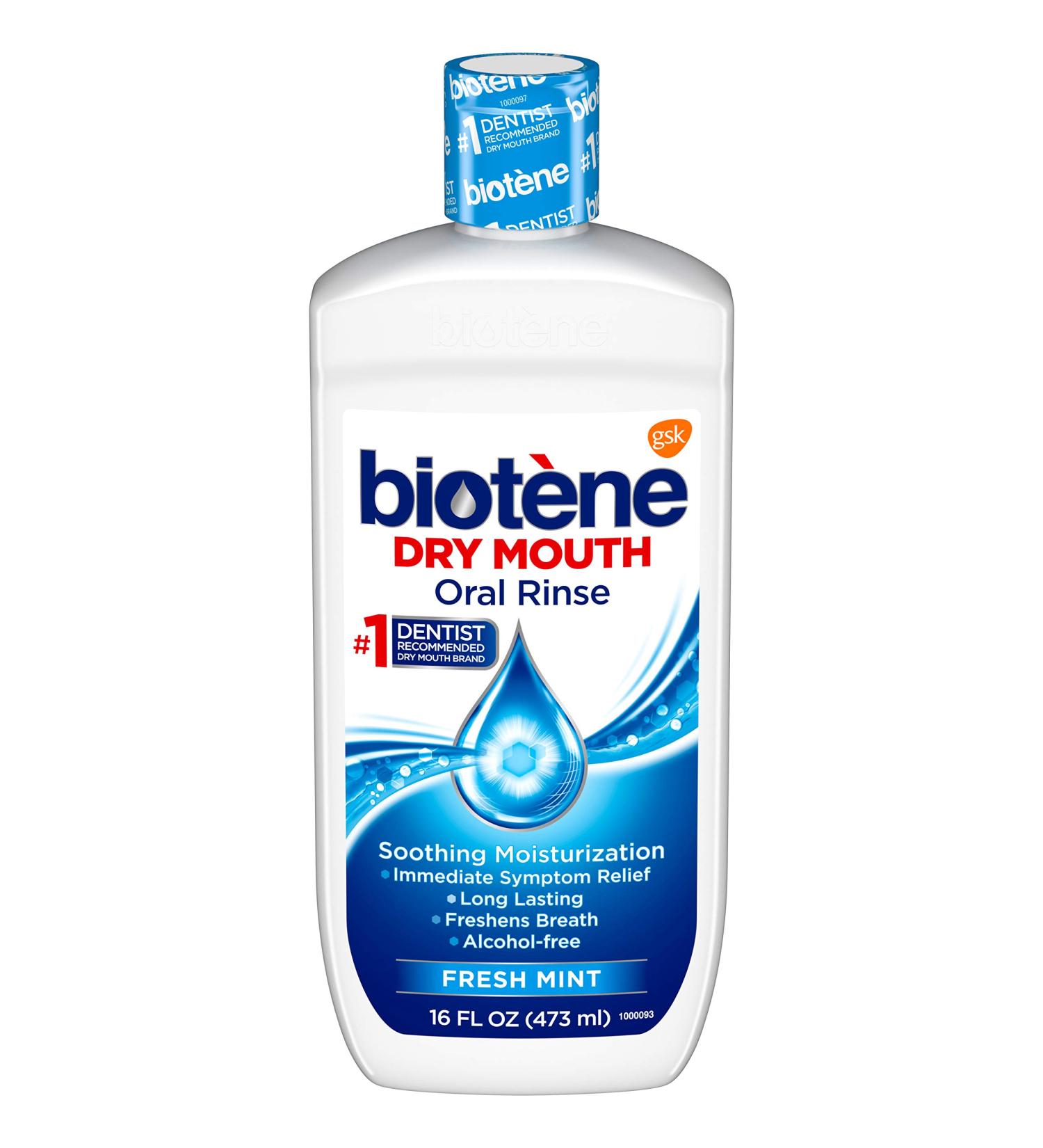 Biotene Dry Mouth Oral Rinse Fresh Mint - 16 fl oz (473 ml) | Soothing Relief for Dry Mouth - Buy Online on GoSupps.com