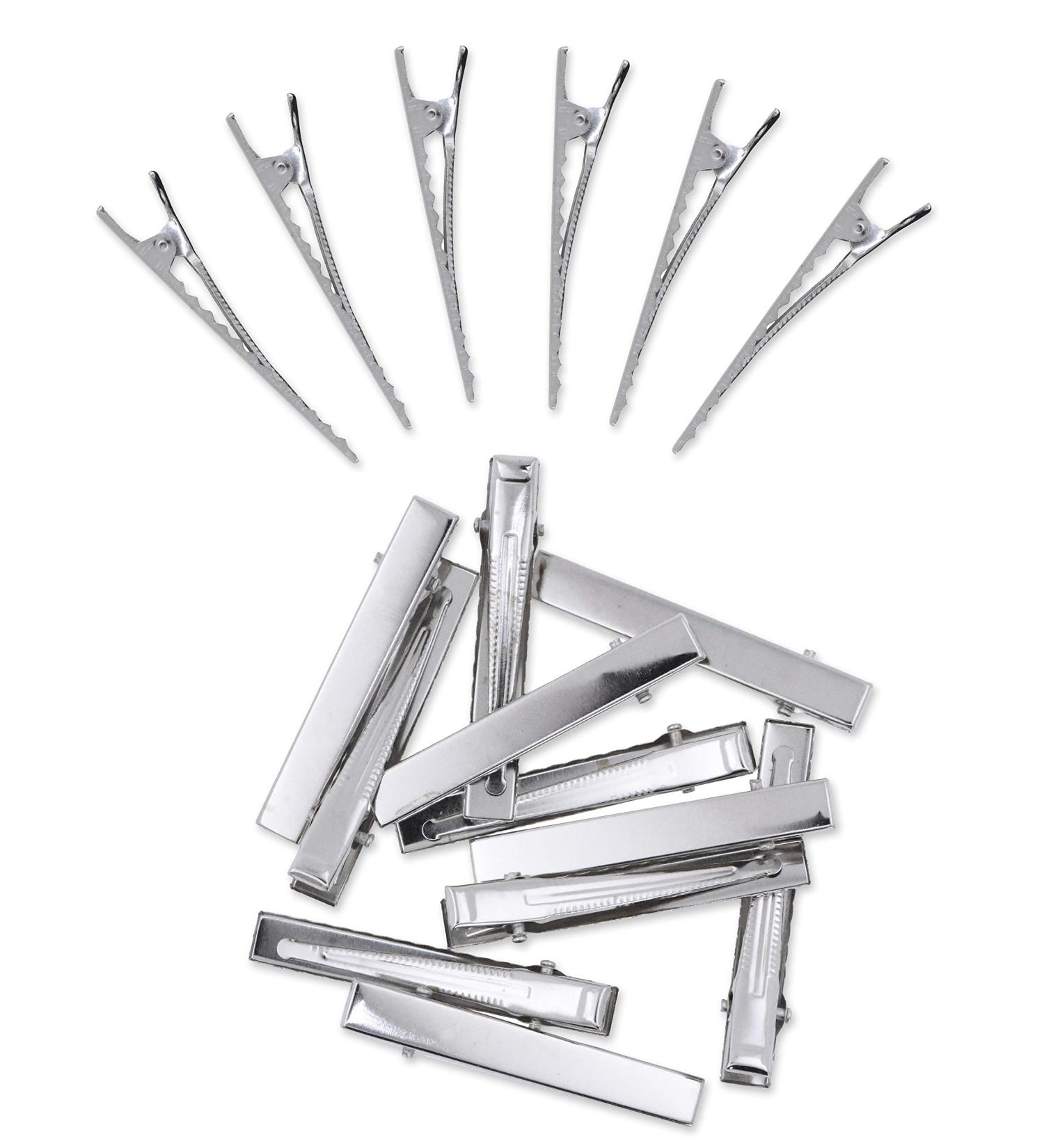 Mandala Crafts Silver Alligator Hair Clips 2.25 Inch Pack of 200 - Hair Bow, Cutting, Hairdressing, Curl - Professional Salon Tool for Women & Girls - Buy Online on GoSupps.com