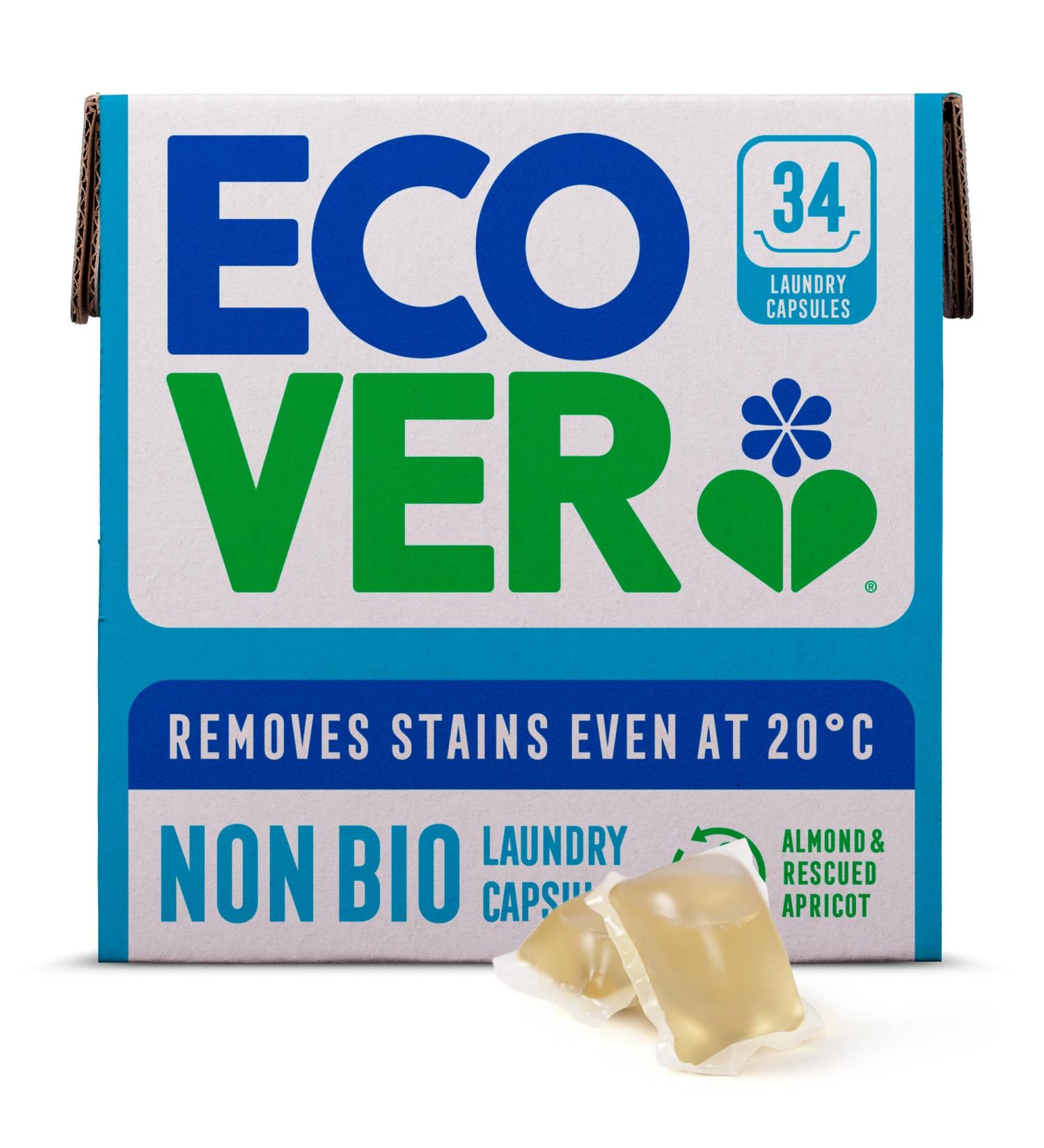 Ecover Non-Bio Laundry Capsules x34 Almond & Rescued Apricot - Buy Online on GoSupps.com