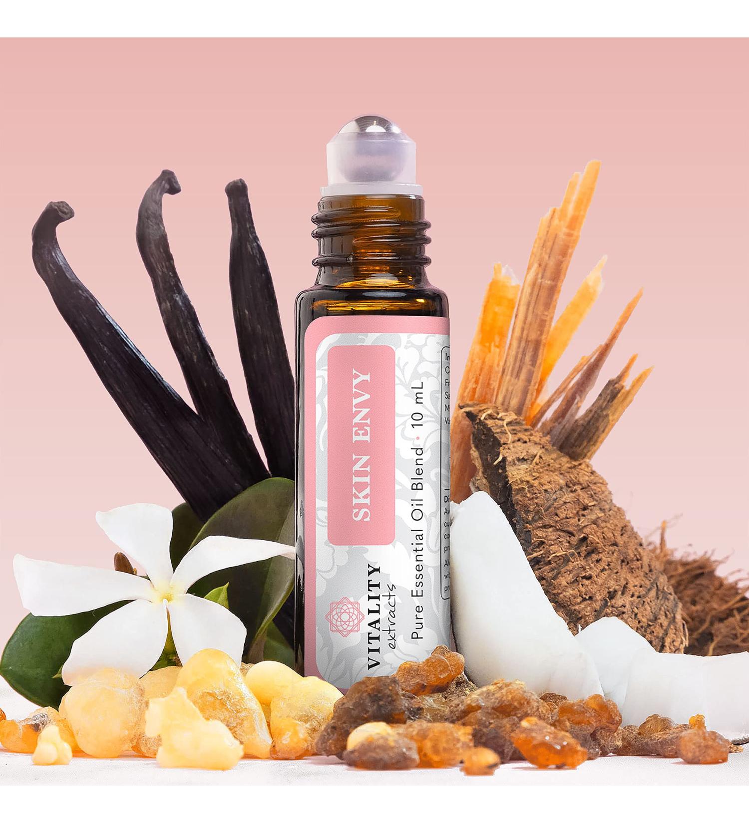 Skin Envy Face Moisturizer Serum - Coconut Oil, Collagen, Vitamin E - Vegan Formula with Frankincense and Sandalwood Essential Oils - Acne Treatment & Skin Care - Buy Online on GoSupps.com