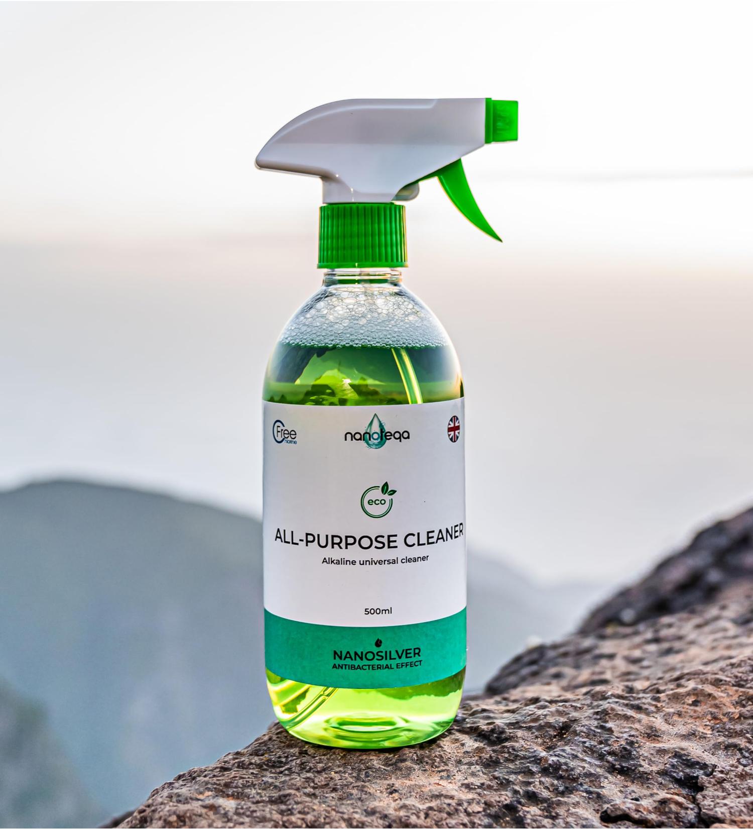 NANOTEQA - All Purpose Cleaner 500ml - ECO Antibacterial Spray - Multi Purpose Cleaner - Perfect for Tackling Tough Messes on Various Surfaces - Leaves Home Smelling Fresh & Clean