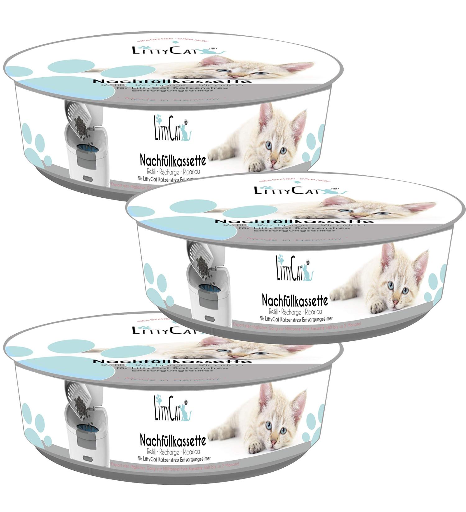 Littycat refill cassettes for Littycat cat litter disposal bucket - pack of 3