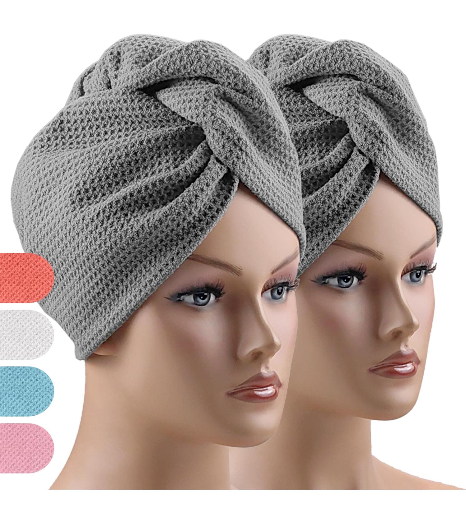 Buy Kavya Haarurban Microfiber Hair Towel Turban - 2 Piece Set for Quick Drying Thick & Thin Hair (Dark Gray) - Buy Online on GoSupps.com