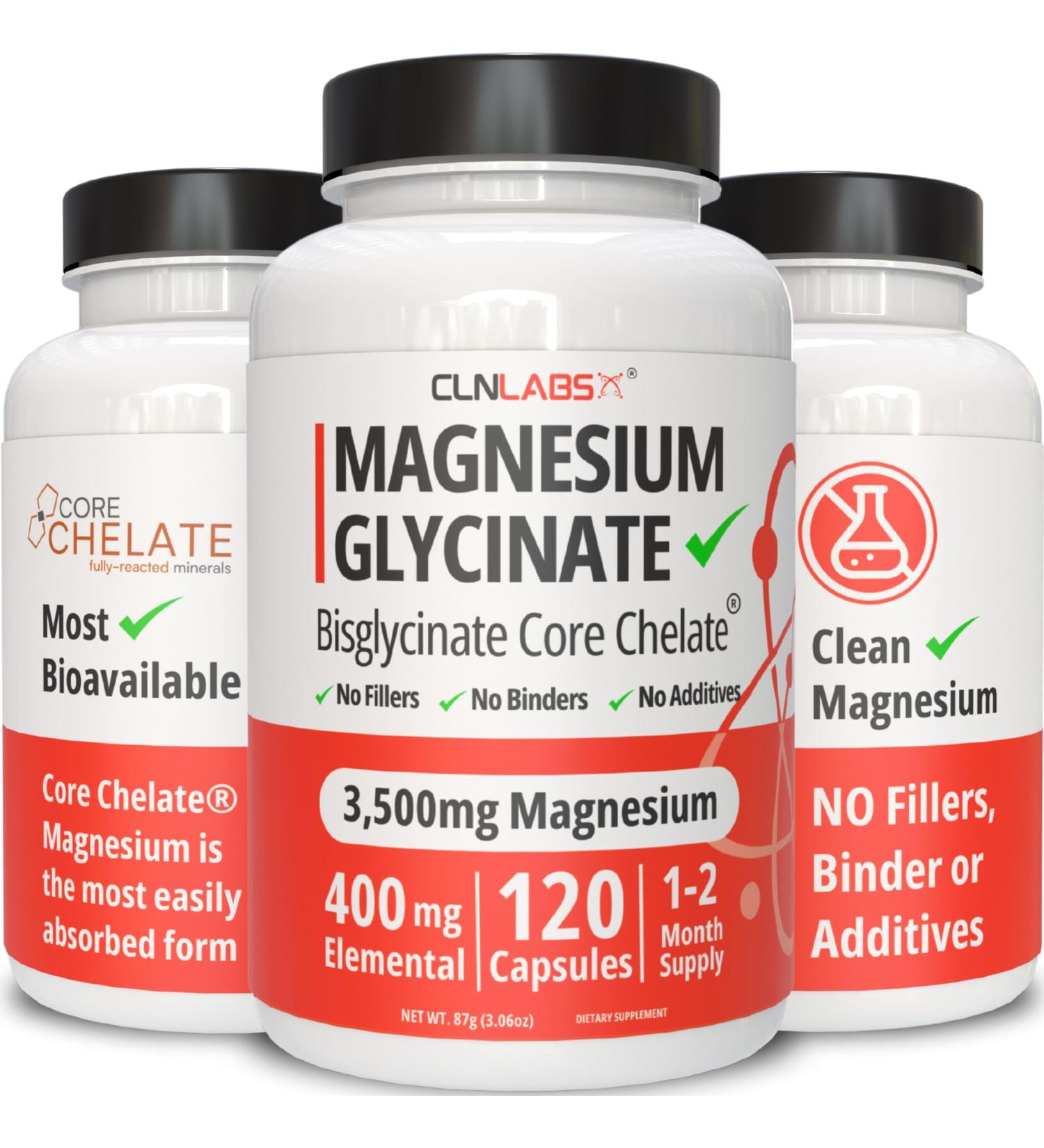 Highly Bioavailable Magnesium Glycinate Supplement - 400mg Elemental - 120 Capsules | Made in UK | GMP Certified - Buy Online on GoSupps.com