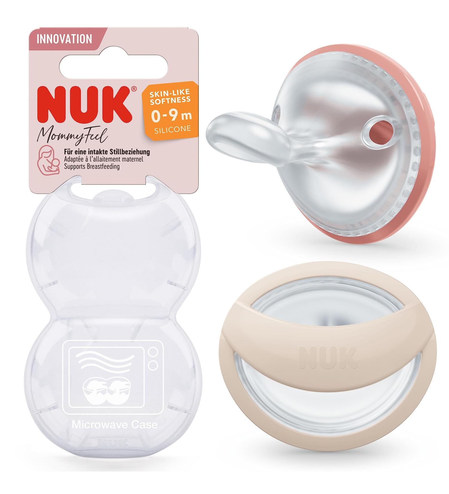 Buy NUK MommyFeel Pacifier (0-9m) - BPA-Free Silicone 2 Pieces - Supports Intact Breastfeeding - Pink - Buy Online on GoSupps.com