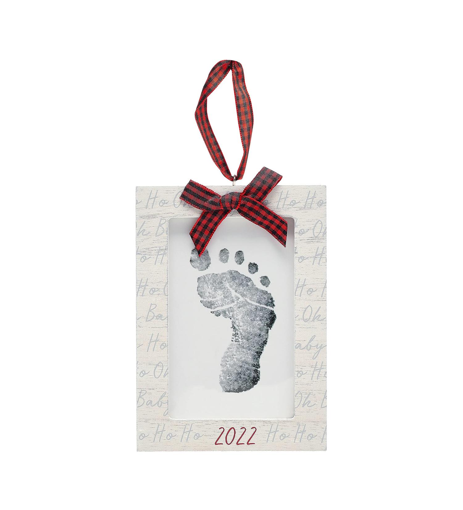 Kate & Milo Baby's First Christmas 2022 Handprint/Footprint Ornament in White Rustic Frame - Buy Online on GoSupps.com