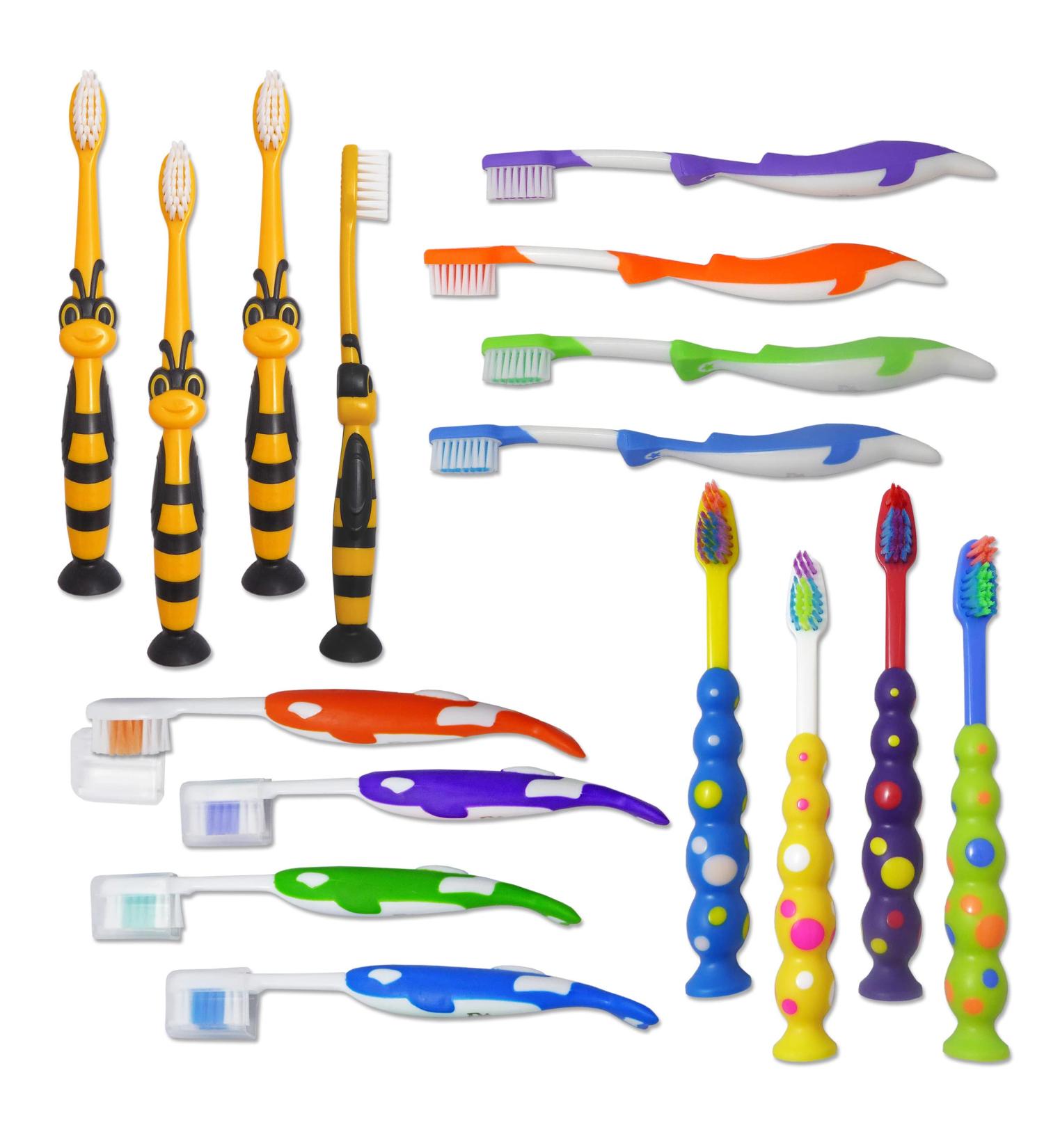 Bulk Children's Toothbrushes - 16 Pack Hand Brushes for Kids | International Shipping - Buy Online on GoSupps.com