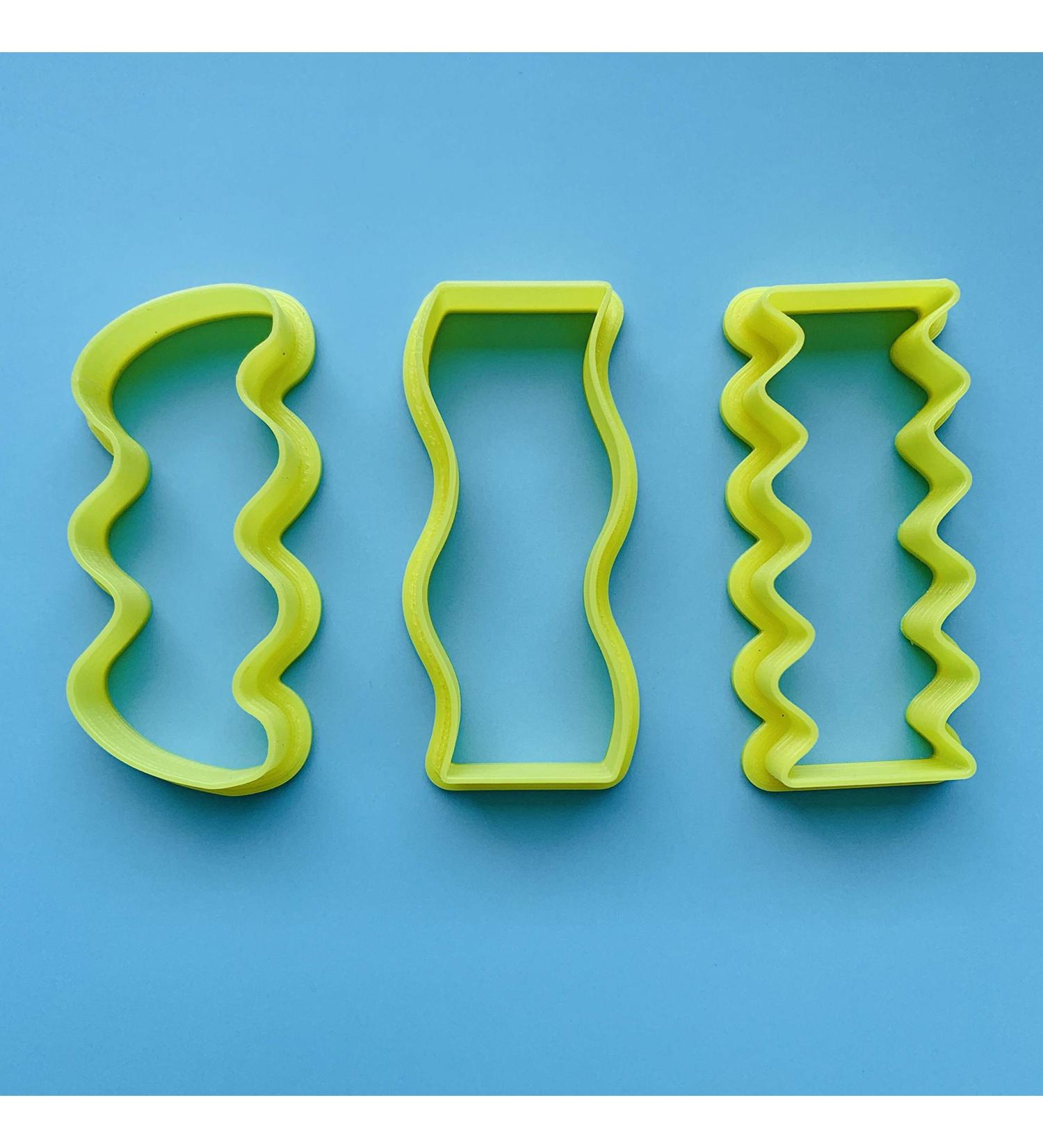 Set of 3 Wavy Rectangle Shape Hair Clip Barrette Cutters - Buy Online on GoSupps.com