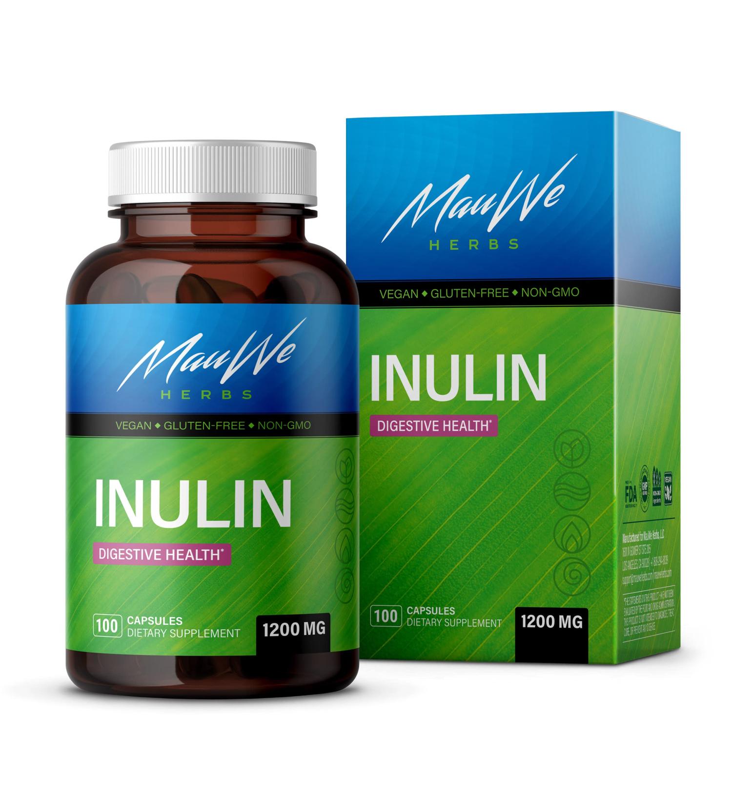 Organic Chicory Root Inulin Capsules for Digestive Health & Weight Management - 100 Caps - Buy Online on GoSupps.com