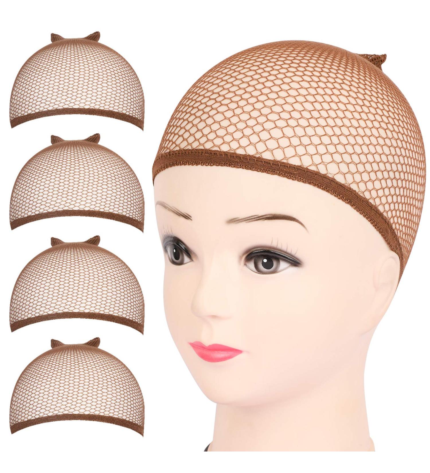 FANDAMEI 4PCS Dark Brown Wig Caps - Mesh Net Liner for Women, Men & Kids - Buy Online on GoSupps.com