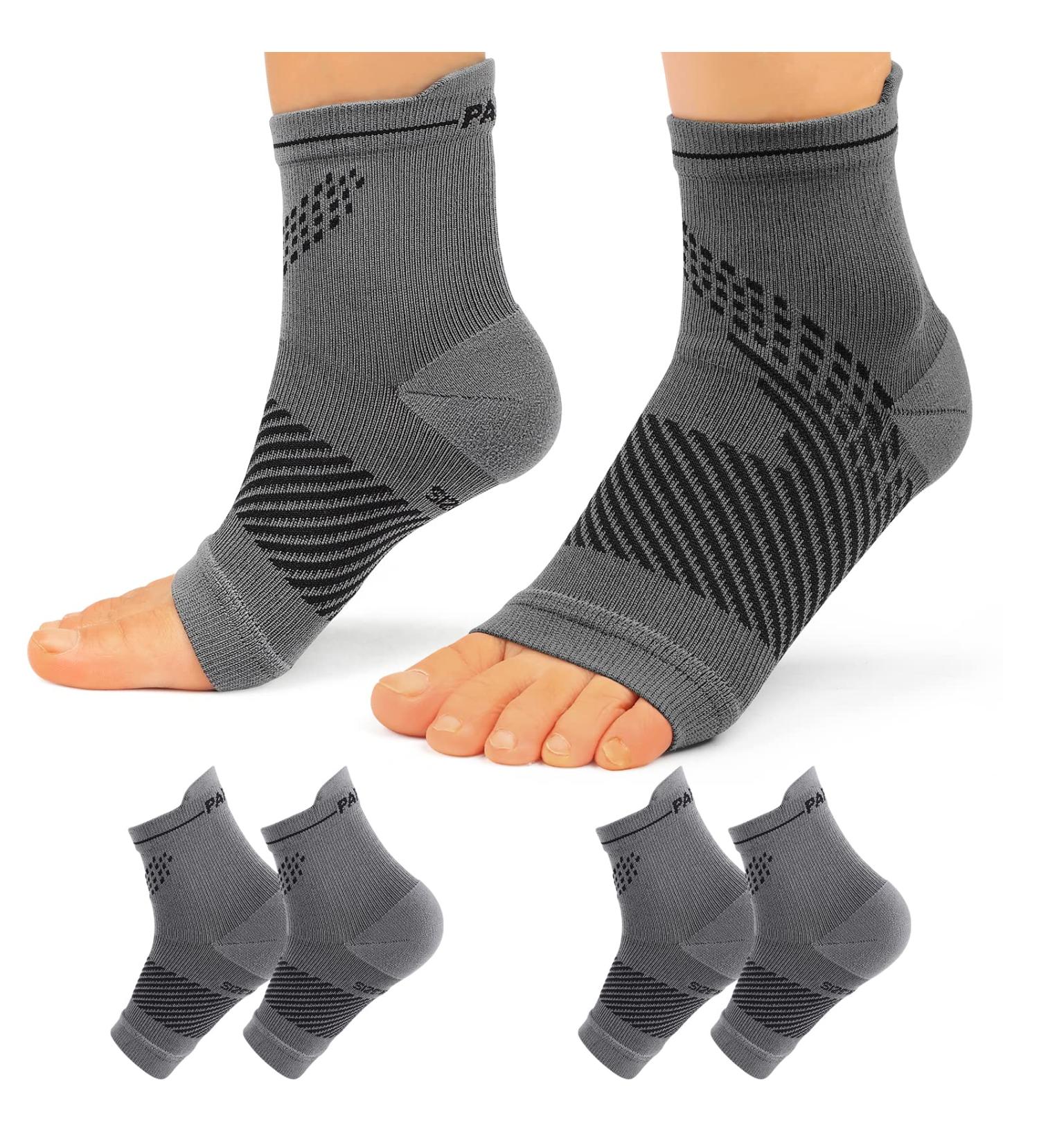 PAPLUS Plantar Fasciitis Compression Socks - 2 Pair Grey X-Large. Arch/Ankle Support for Men and Women, Reduce Swelling & Heel Spur Pain. Recovery for Sports - Buy Online on GoSupps.com