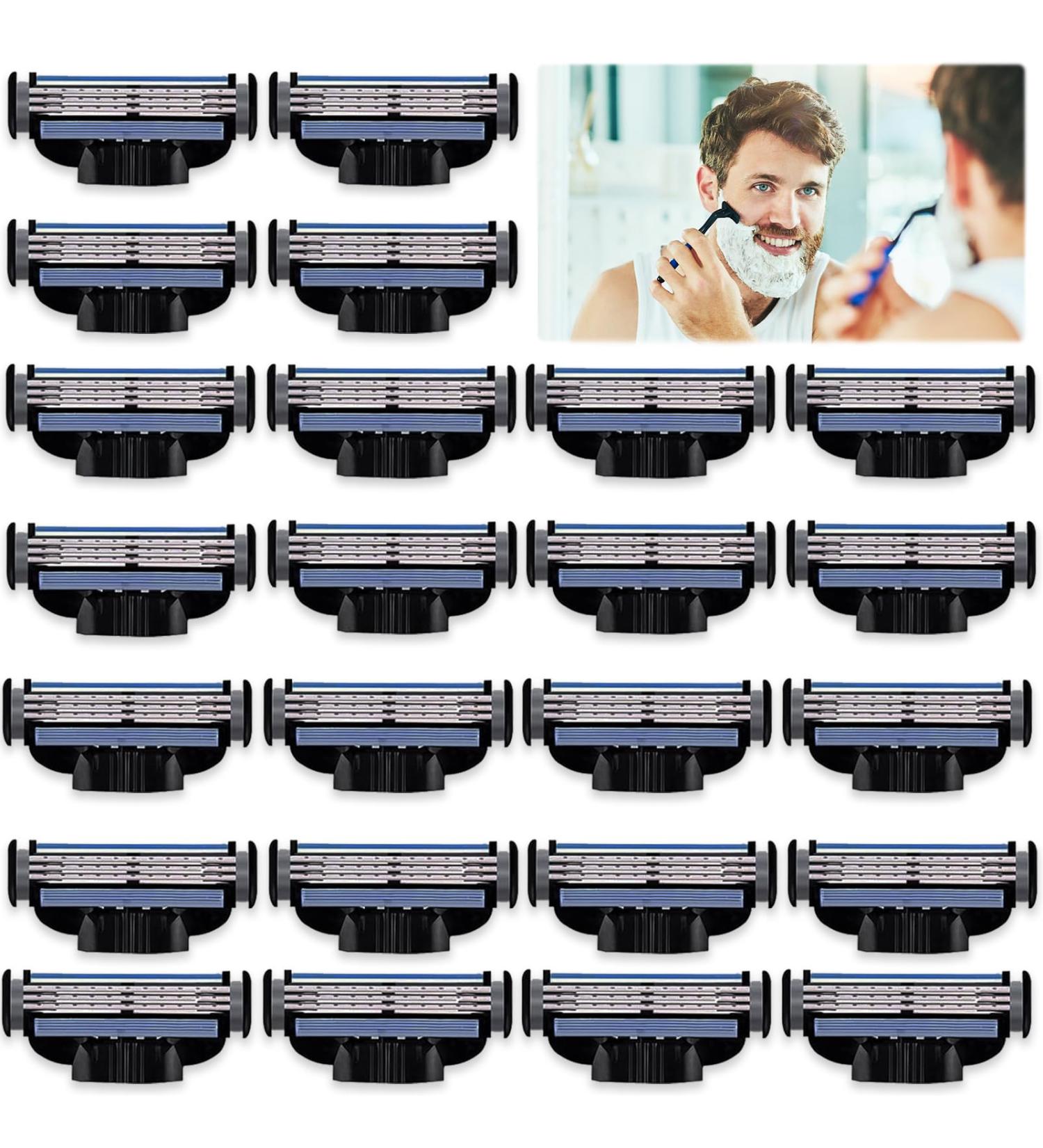 XSYKJGS MACH-3 Replacement Blades - 24 Professional Razor Blades for Men | Wet Razors Clean Beard & Leg Hair - Buy Online on GoSupps.com