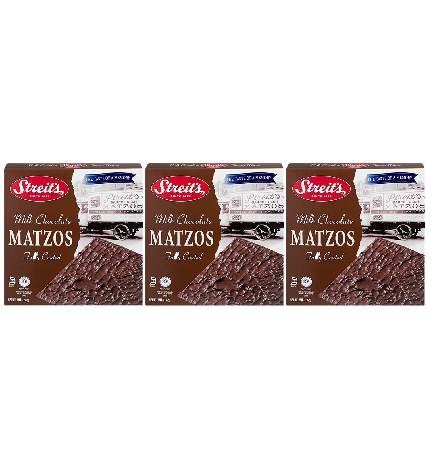 Streit's Matzo Milk Chocolate - Kosher For Passover, 7 Oz Box (Pack of 3, Total of 21 Oz) 7 Ounce (Pack of 3)