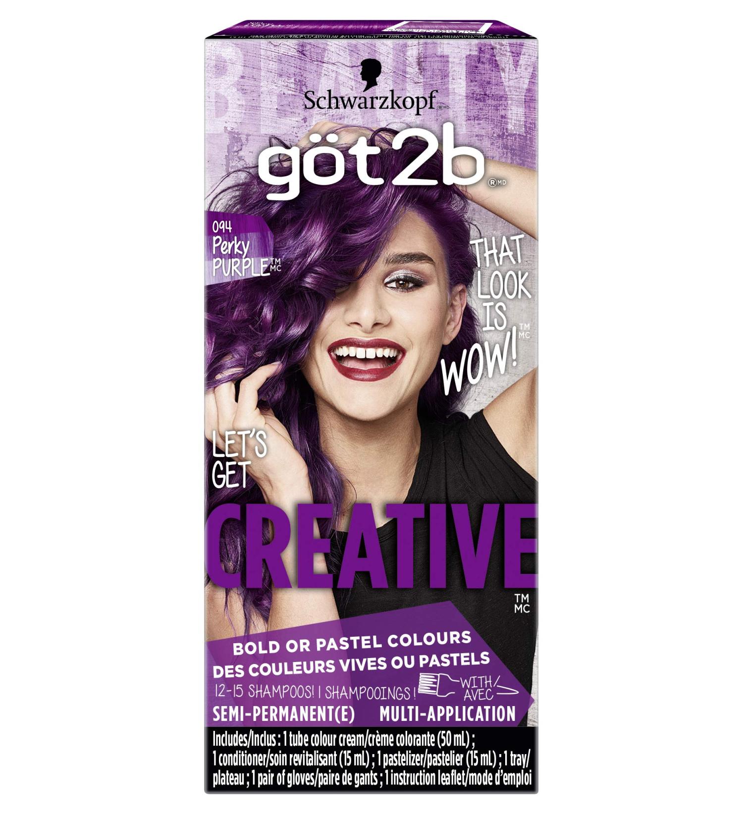 Got2b Creative Semi-Permanent Hair Color 094 Perky Purple - Vibrant Long-Lasting Color for Bold Styles | International Shipping Available - Buy Online on GoSupps.com