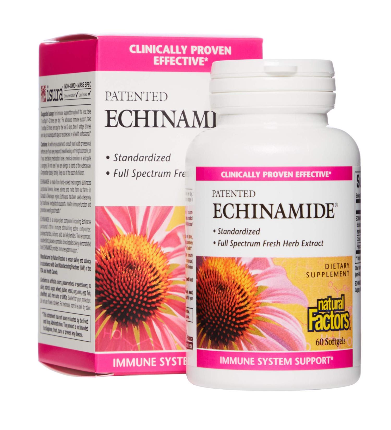 Natural Factors Echinamide 60 Softgels - Immune Support Supplement - Buy Online on GoSupps.com