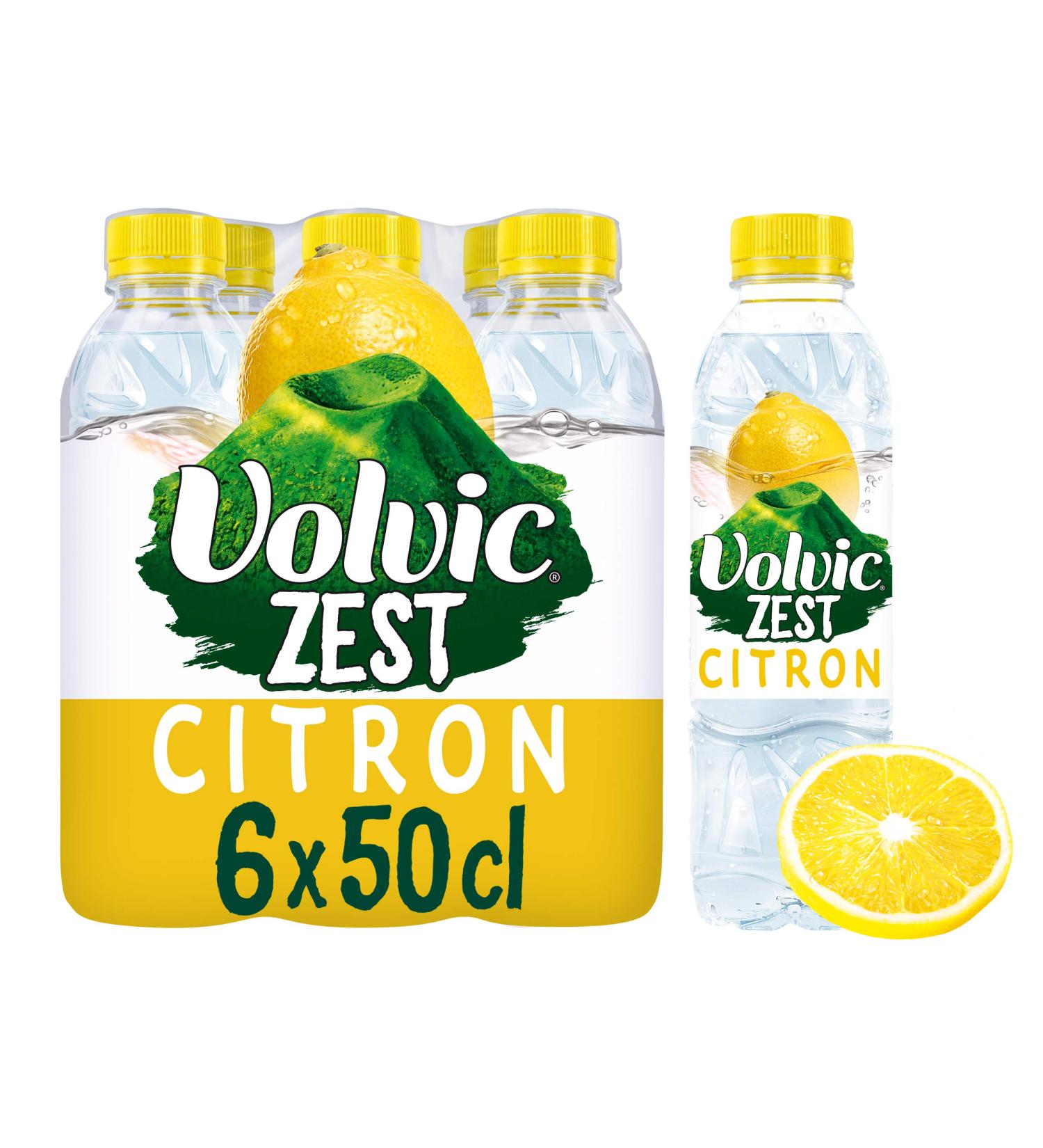 Volvic ZEST Boisson l'Eau Citron Pack de 6 Bouteilles x 50 cl