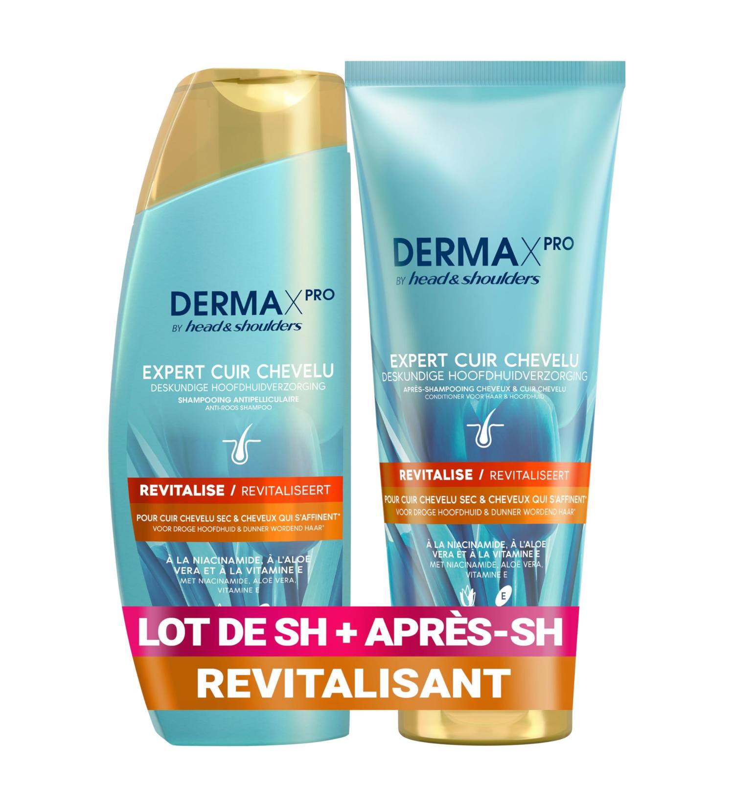 Head & Shoulders DERMAxPRO by Head & Shoulders REVITALIZE Anti-Dandruff Shampoo & Conditioner for Hair Regrowth Niacinamide Aloe Vera & Vitamin E Dry Scalp - Buy Online on GoSupps.com