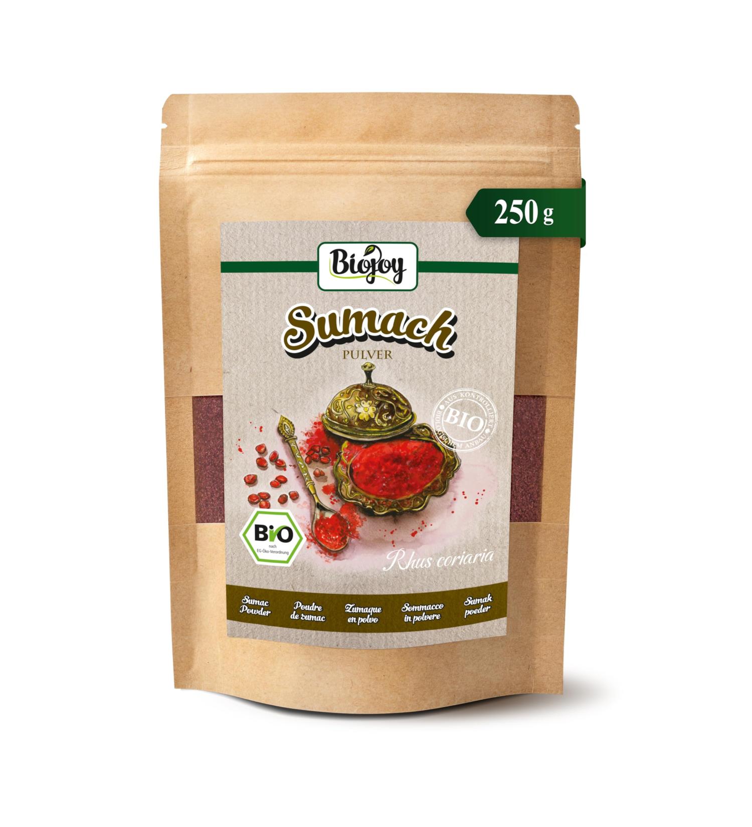 Biojoy Poudre de Sumac BIO (250 g) Sumac pice moulu 5% de Sel gemme - Buy Online on GoSupps.com