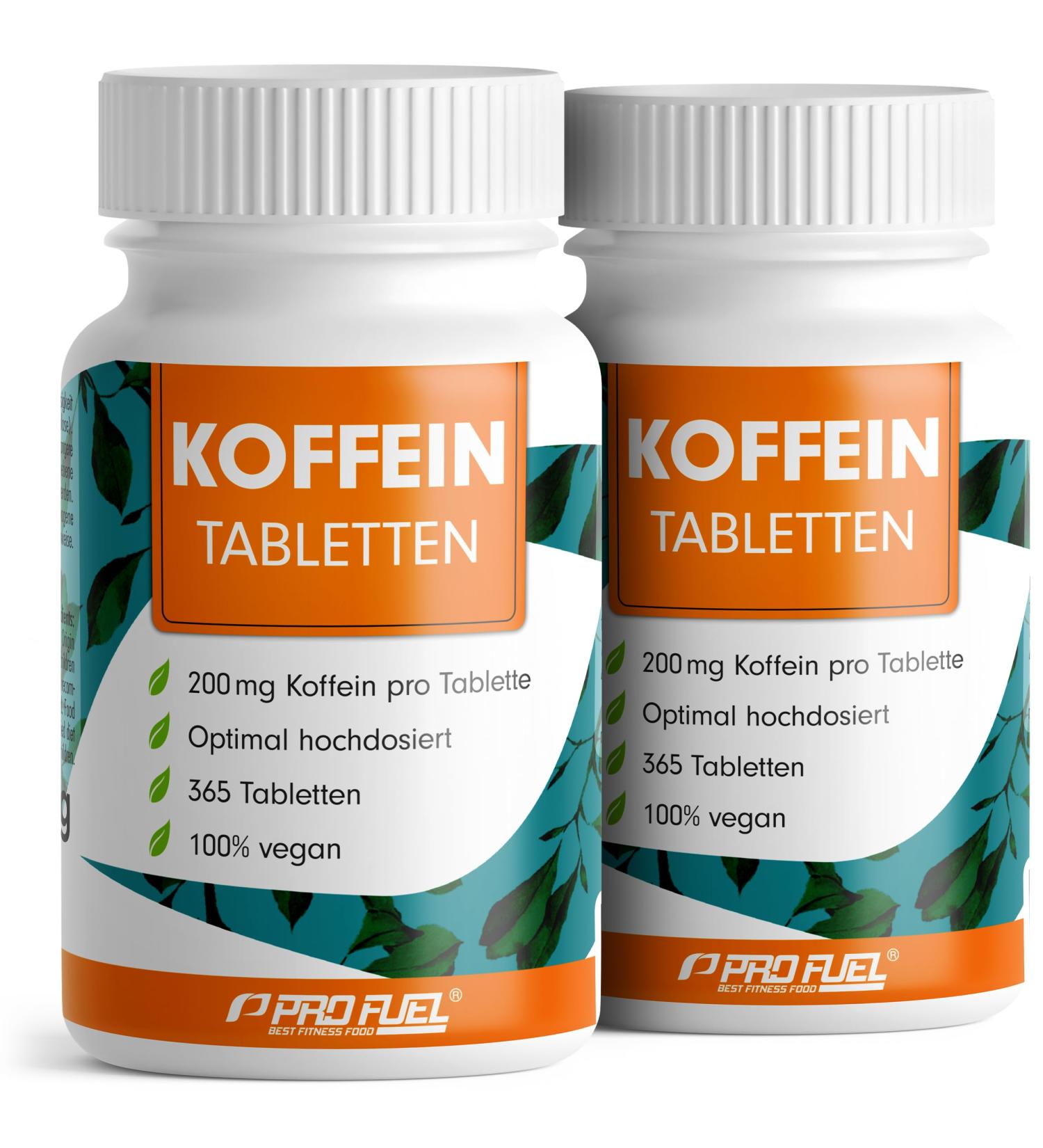 Caffeine Tablets 730x - 200mg | High-Dose Vegan Supplement | Lab-Tested Purity | 730 Count (2x365 Tabs) - No Additives - Buy Online on GoSupps.com