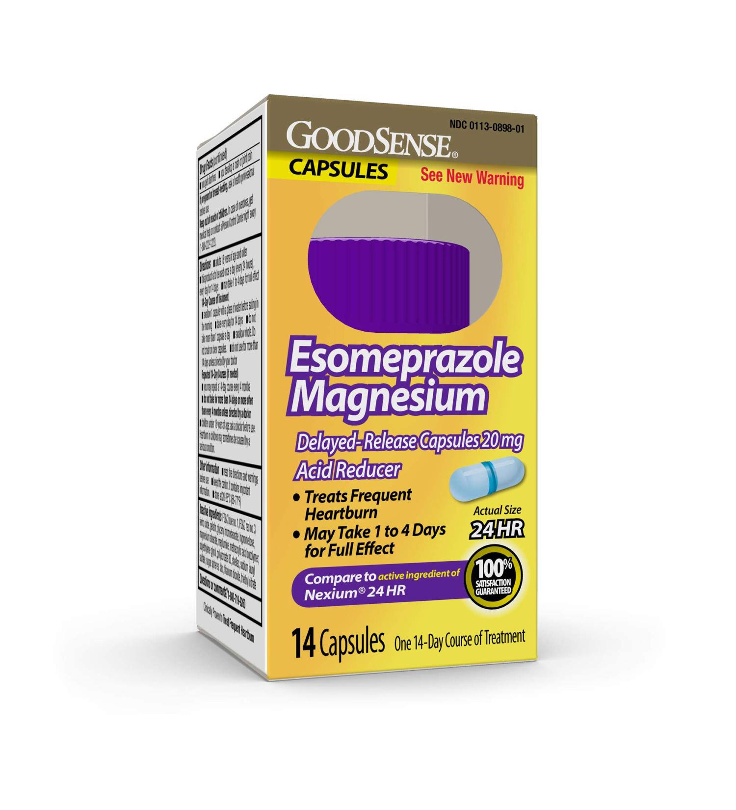 GoodSense Esomeprazole Magnesium 20mg Capsules | 14ct PPI Frequent Heartburn Treatment - Buy Online on GoSupps.com