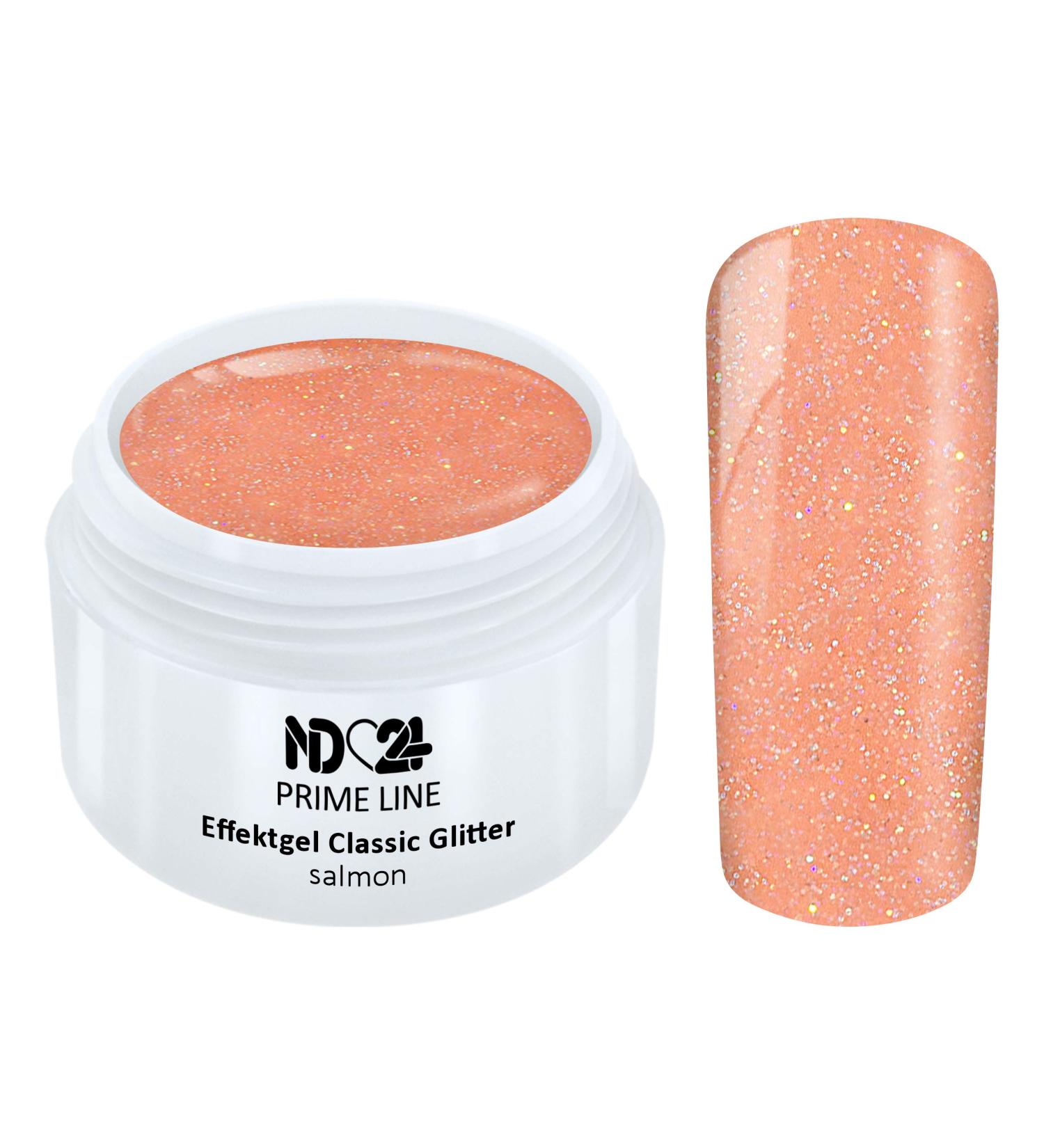 Prime Line - Uv Led Gel Glitter Salmon Glitter Color Gel Studio Quality - Made in Germany - 5ml