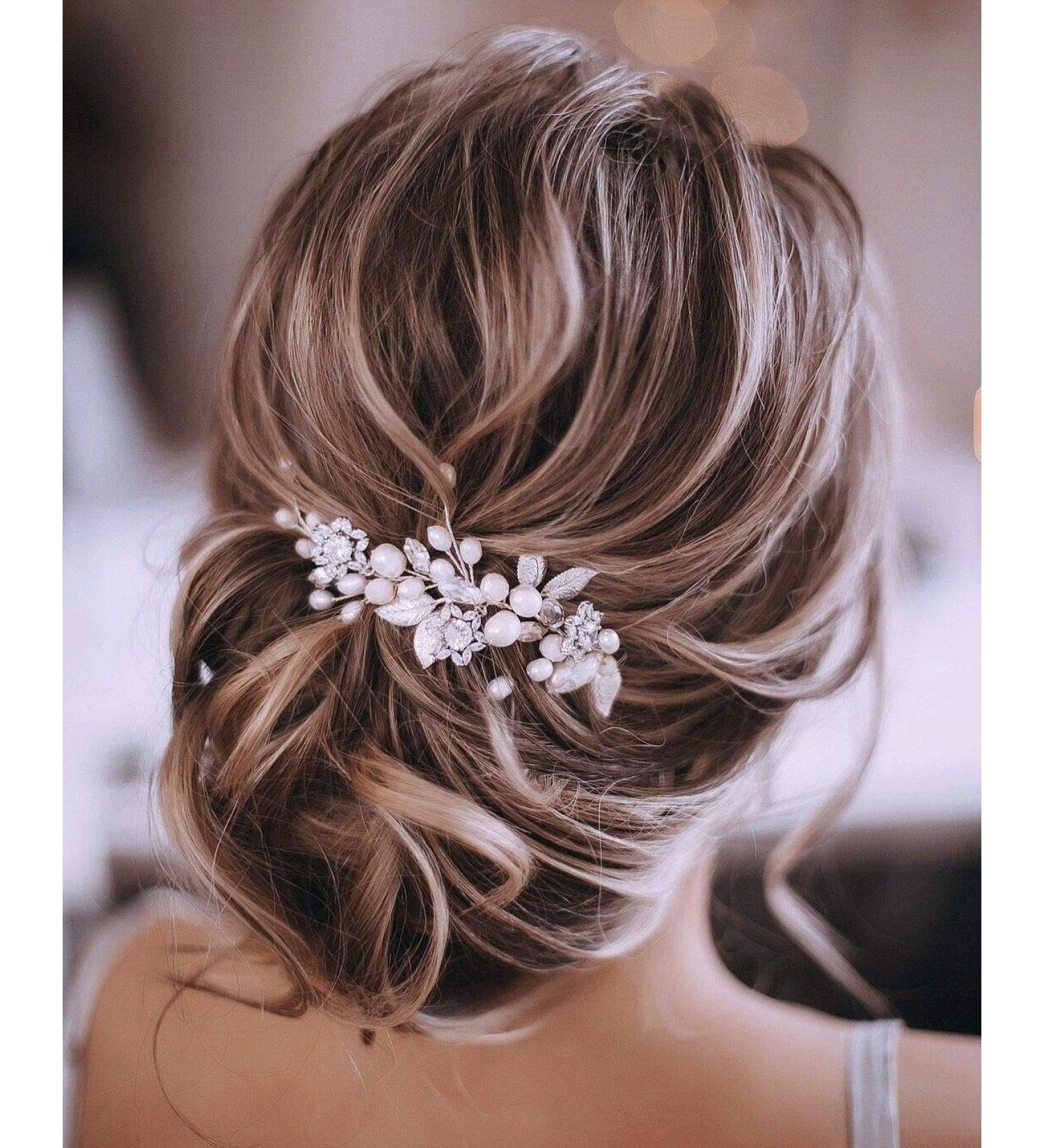 Unicra Silver Wedding Crystal Hair Vine - Elegant Flower Leaf Headpiece & Bridal Hair Accessories - Buy Online on GoSupps.com