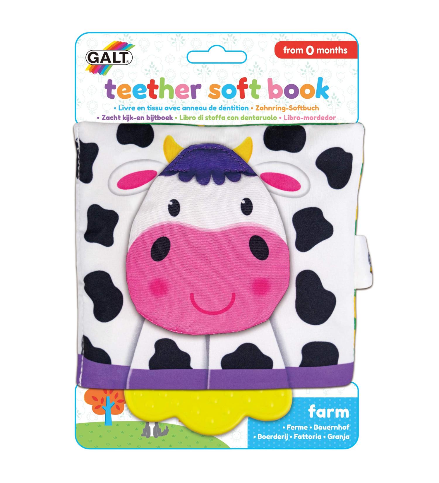 Galt Toys Teether Soft Book - Farm | Baby Teether & Soft Book Toy for Ages 0 Months+ | International Shipping Available - Buy Online on GoSupps.com