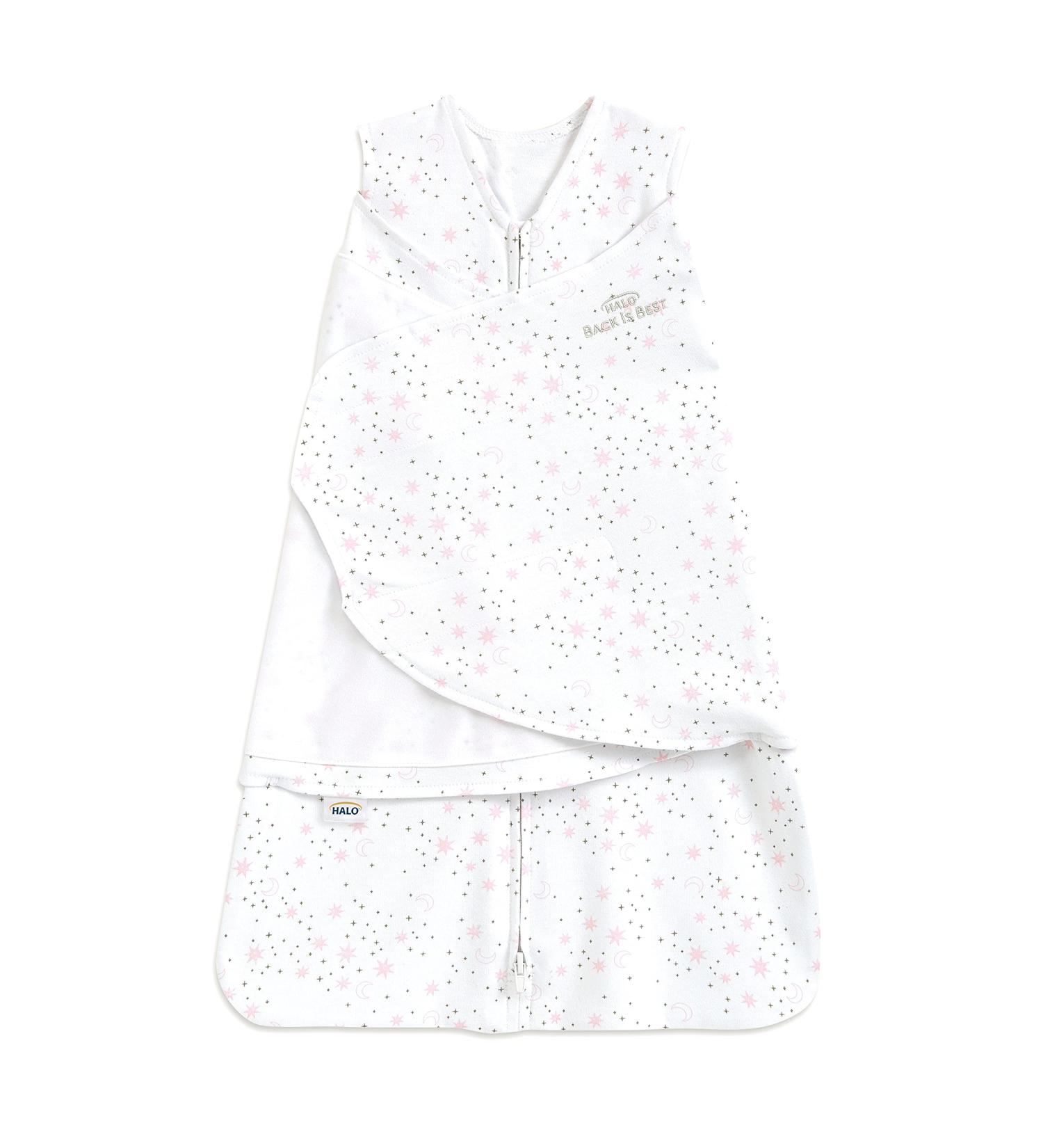 HALO Baby SleepSack Swaddle | 1.5 TOG 100% Cotton Pink Moons | Newborn Sleeping Bag | Easy Zip Access | Wearable Blanket for Boys & Girls | 0-3 Months - Buy Online on GoSupps.com