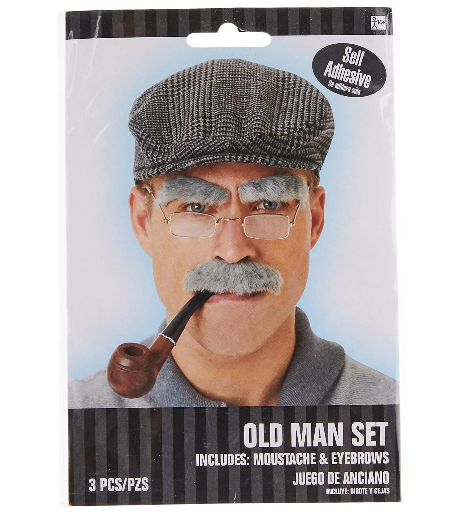 Amscan 840999 Gray Old Man Moustache and Eyebrows Set - Dress Up Accessory - Buy Online on GoSupps.com