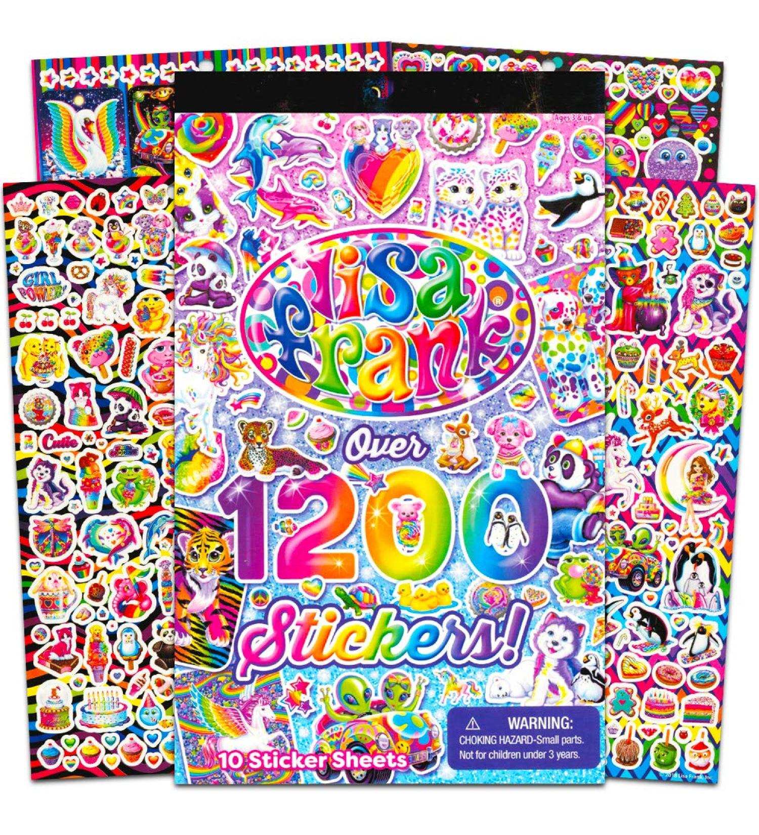 Lisa Frank 1200 Stickers Tablet Book 10 Pages of Collectible Stickers Crafts Scrapbooking Over 1200 Stickers - Buy Online on GoSupps.com