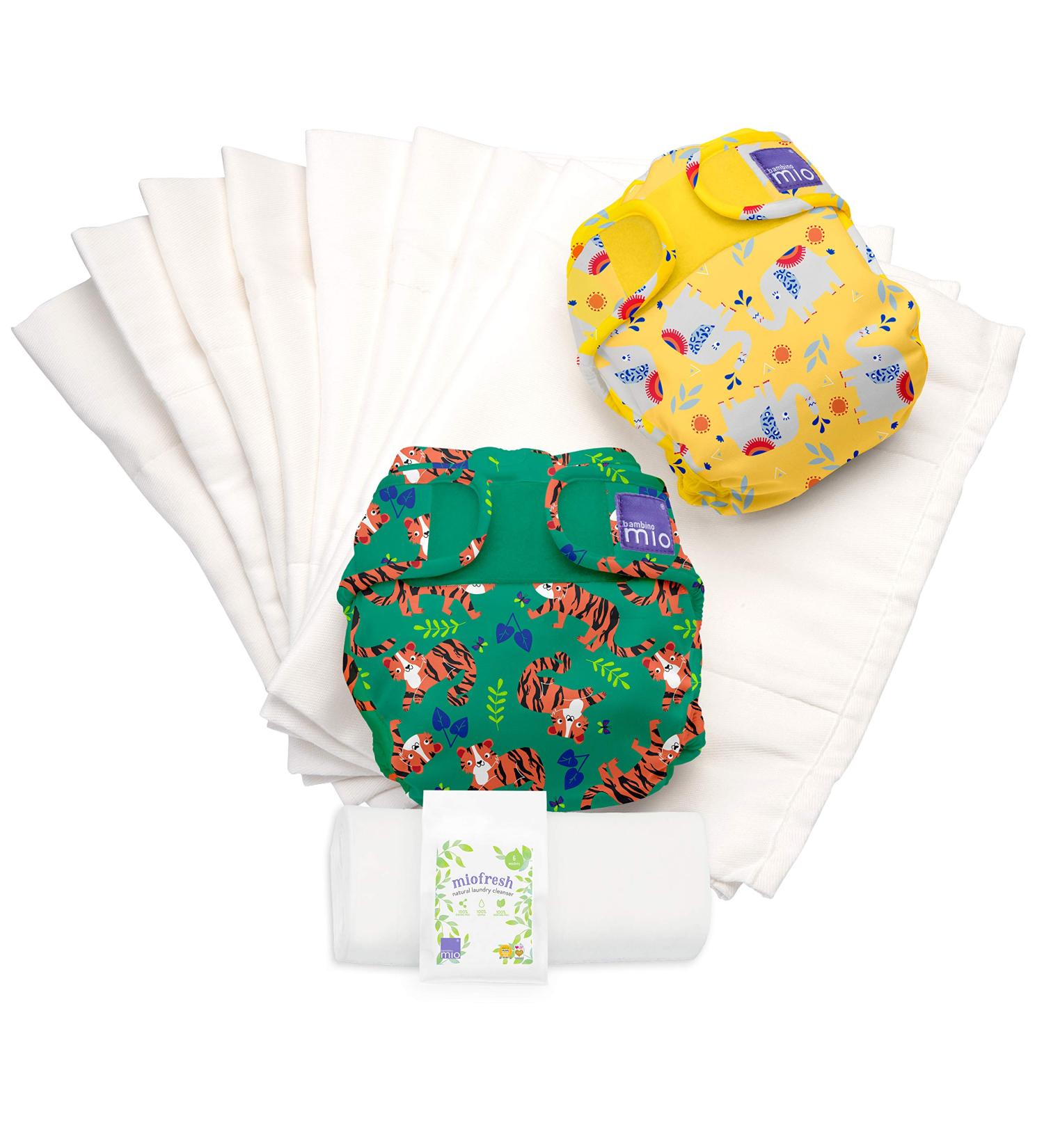Bambino Mio miosoft reusable nappy set safari celebration c size 1 ( 9kgs) Safari Celebration C Size 1 (&lt 9kg) - Buy Online on GoSupps.com
