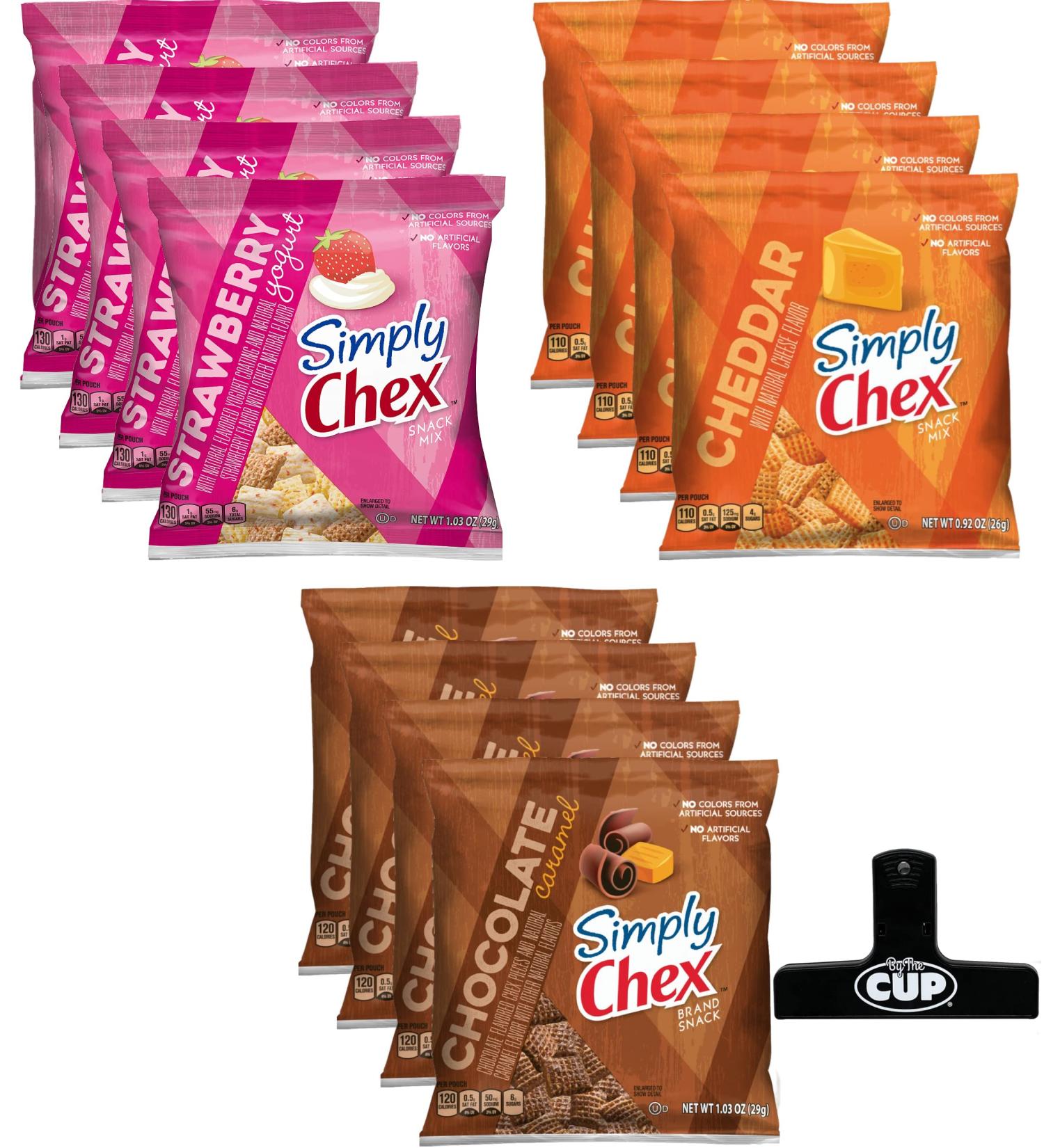 Chex Mix Snack Pack Variety - 12 Count, 3 Flavors, By The Cup Bag Clip Included - Buy Online on GoSupps.com