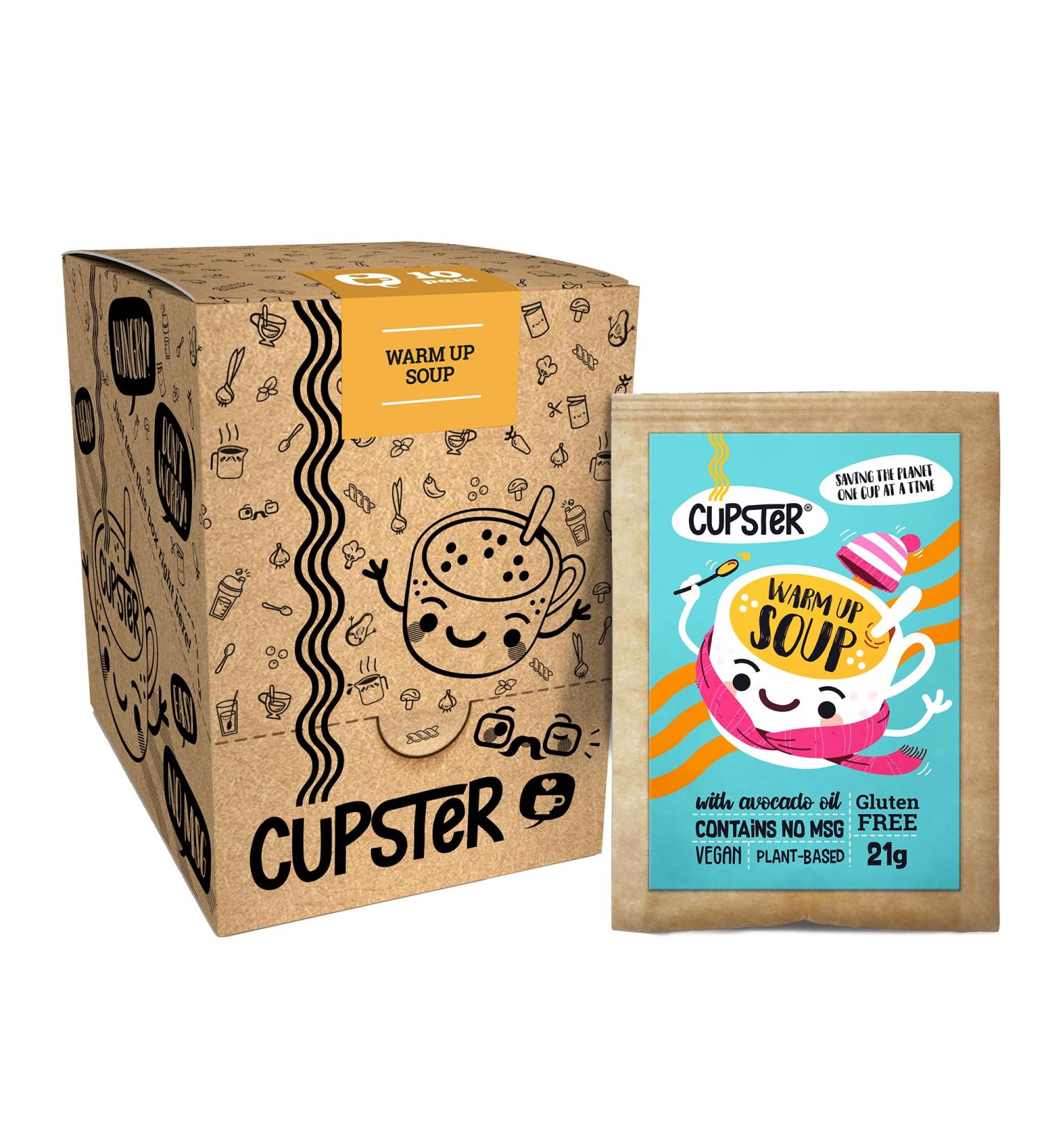 Mill & Folks Cupster Instant Warm Up Soup 10pack (10x21g) | Vegan & Gluten-Free - Buy Online on GoSupps.com
