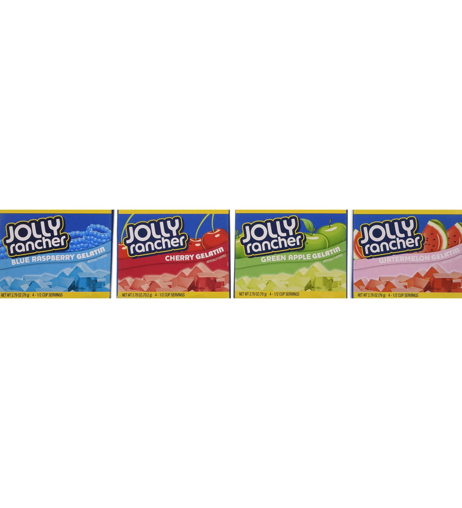 Jolly Rancher Jello Variety Pack - Green Apple, Cherry, Watermelon, Blue Raspberry - 2.79oz Box, Pack of 4 - Buy Online on GoSupps.com