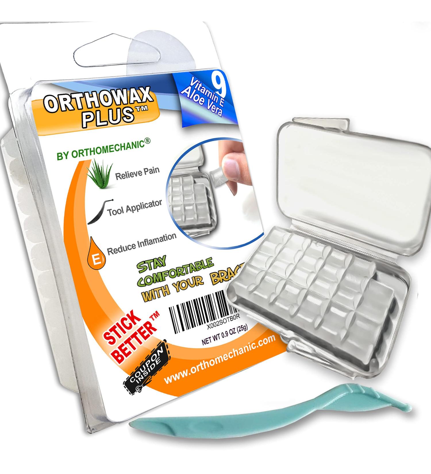 New Genuine Orthowax Plus with Aloe Vera and Vitamin E - Stick Better Than Competitors - Orthodontic Wax for Braces - Unscented 9 Count Pack - Buy Online on GoSupps.com