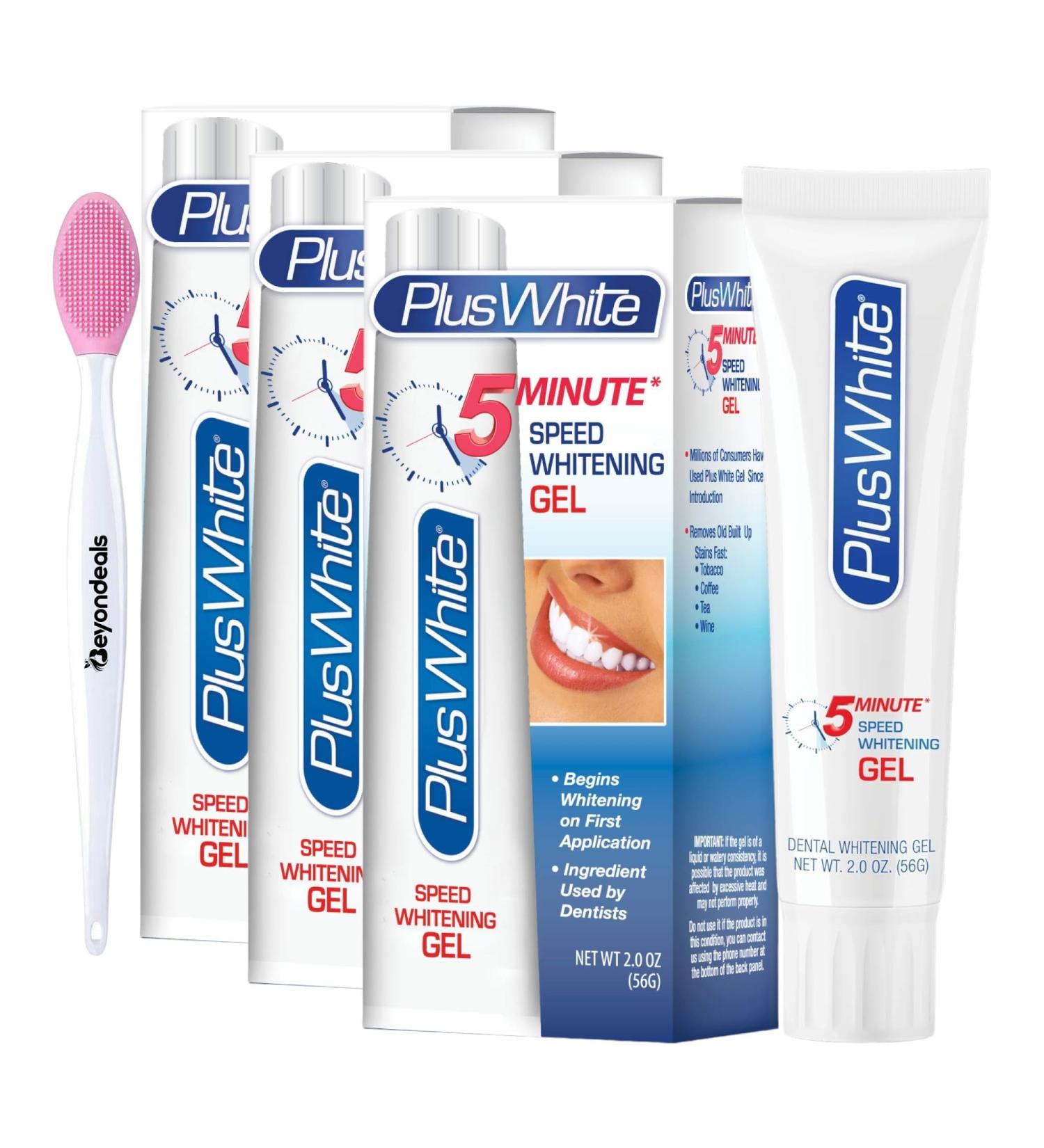 Teeth Whitening Gel - Fast-Acting 5 Min Hydrogen Peroxide Gel Gentle on Enamel 2 Oz - Pack of 3 with Nose Cleaning Brush - Buy Online on GoSupps.com