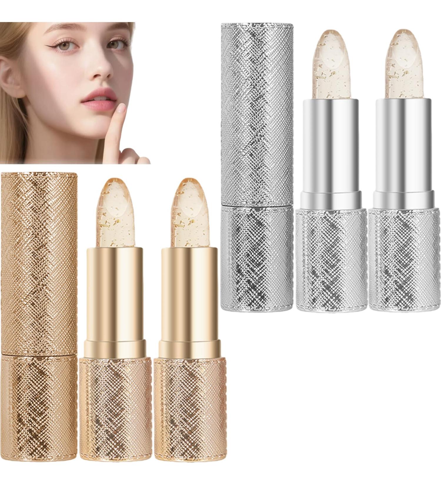 JASUAI Color Changing Lipstick with Gold Flakes Transfer Resistant Lip Balm Clear Long Lasting Moisturizing Shiny 24 Hour Gloss Hyaluronic Acid Nourishing Lip Plumper Gloss 4 - Buy Online on GoSupps.com