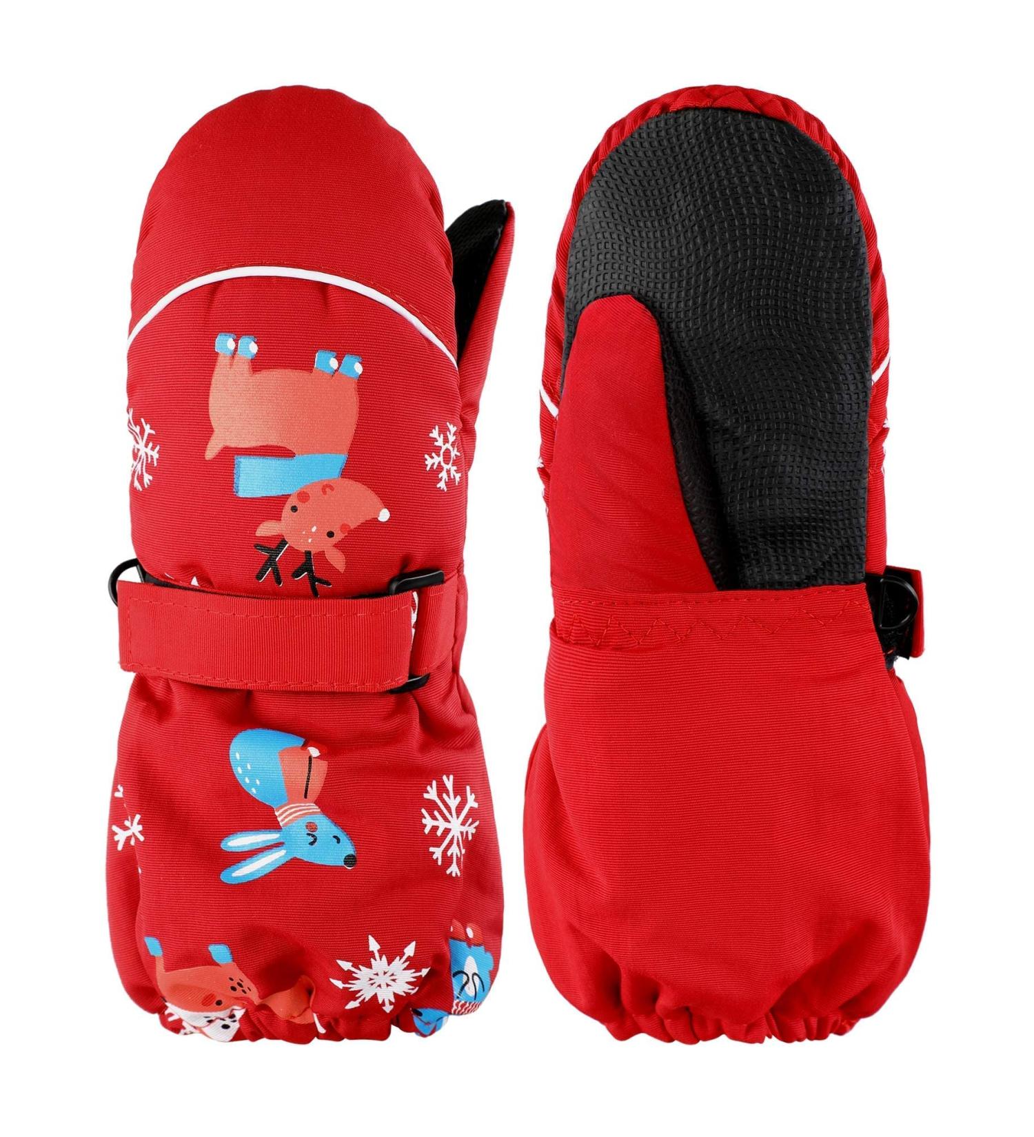 SATINIOR Kids Ski Mittens | Waterproof Toddler Gloves for Boys & Girls | Red | 1-4T - Buy Online on GoSupps.com