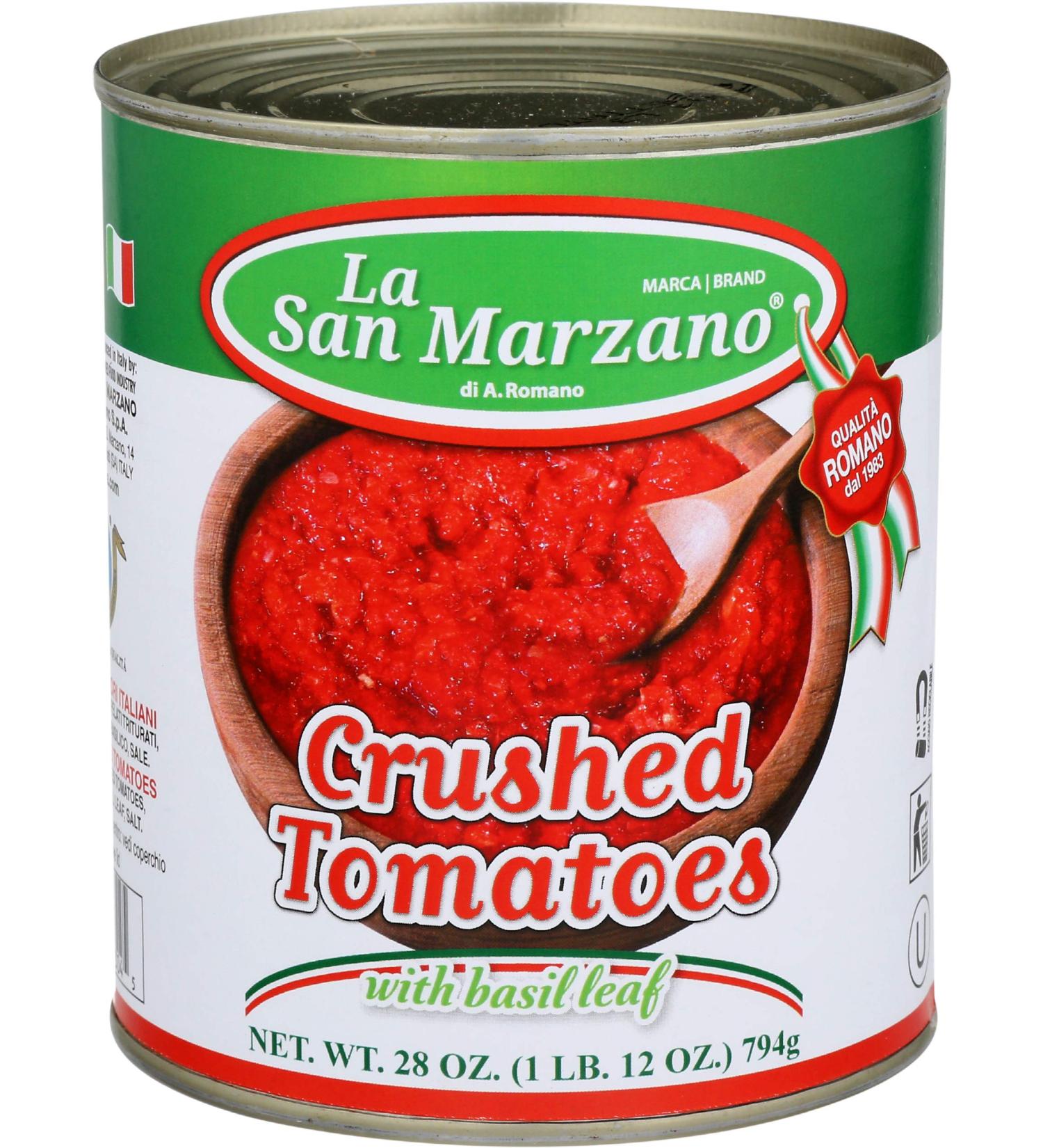 La San Marzano, Tomatoes Crushed Basil Leaf, 28 Ounce