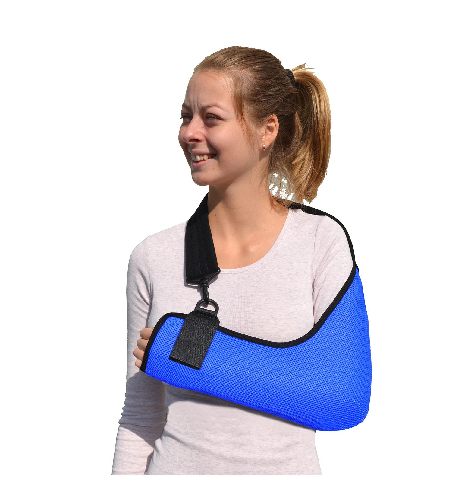 4DflexiSPORT Arm Sling Adult - Easy to Fit Cooling Fabric Technology - L Blue/Black - Buy Online on GoSupps.com