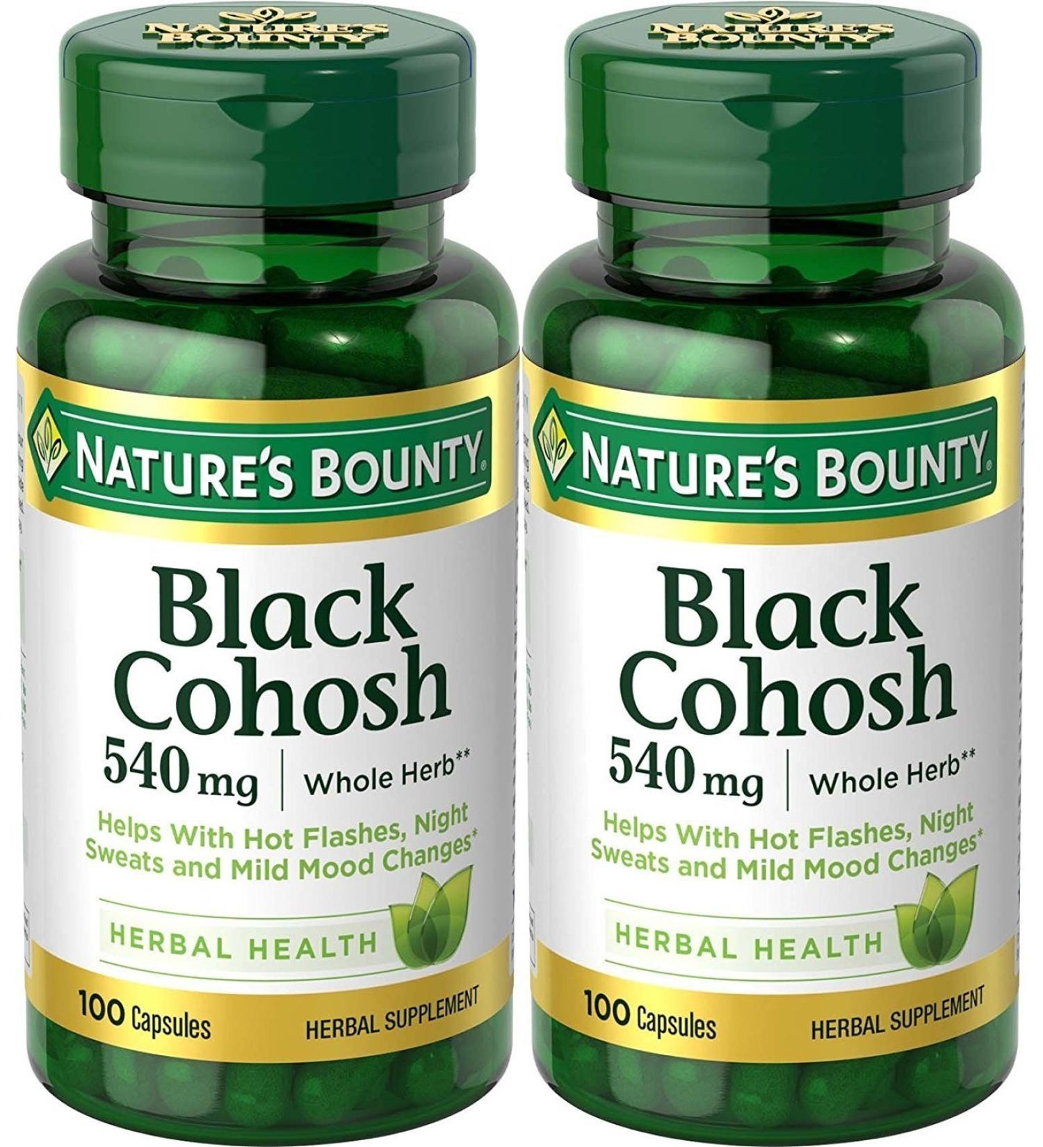 Nature's Bounty Black Cohosh 540mg - 100 Capsules (Pack of 2) | Natural Whole Herb - Buy Online on GoSupps.com