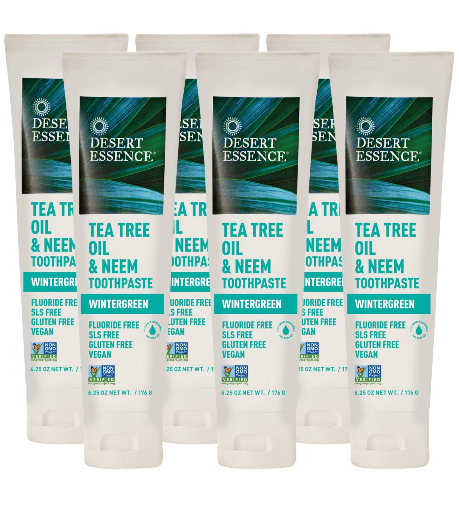 Buy Desert Essence Natural Tea Tree Oil & Neem Toothpaste - Wintergreen 6.25 Oz | International Shipping Available - Buy Online on GoSupps.com