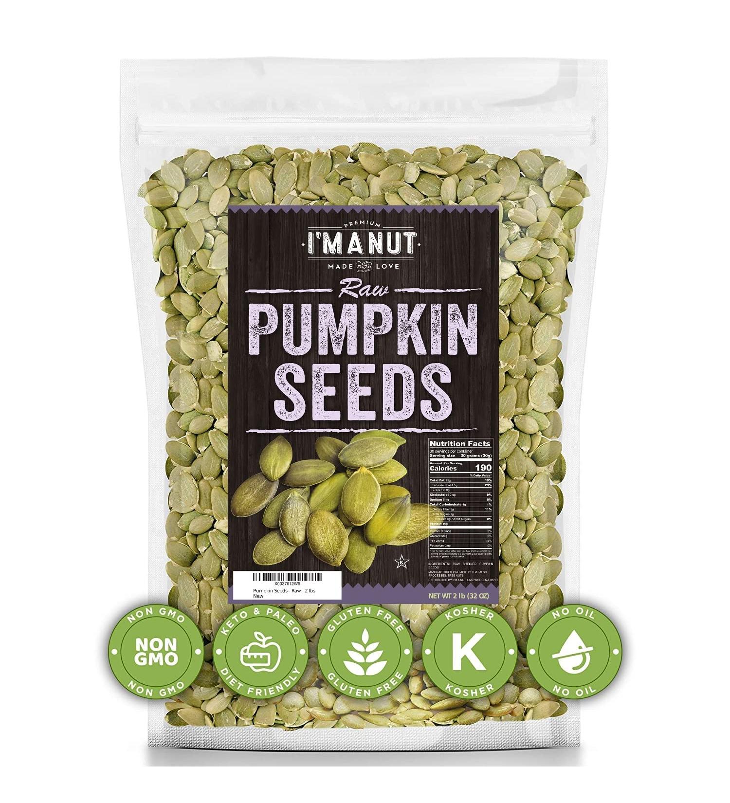 Raw Pumpkin Seeds (Papitas) 32 oz (2 lb) - Non-GMO | Preservative-Free | Resealable Bag | Premium Grade - Buy Online on GoSupps.com