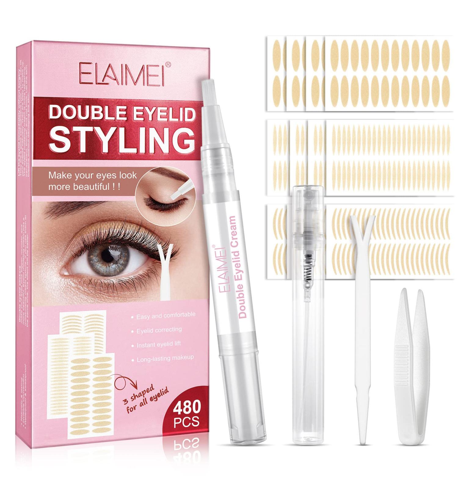 Eyelid Tape Double Eyelid Stickers: Invisible Eyelid Lifter Strips 480Pcs/3Sizes Instant Eyelid Lift for Women - Buy Online on GoSupps.com