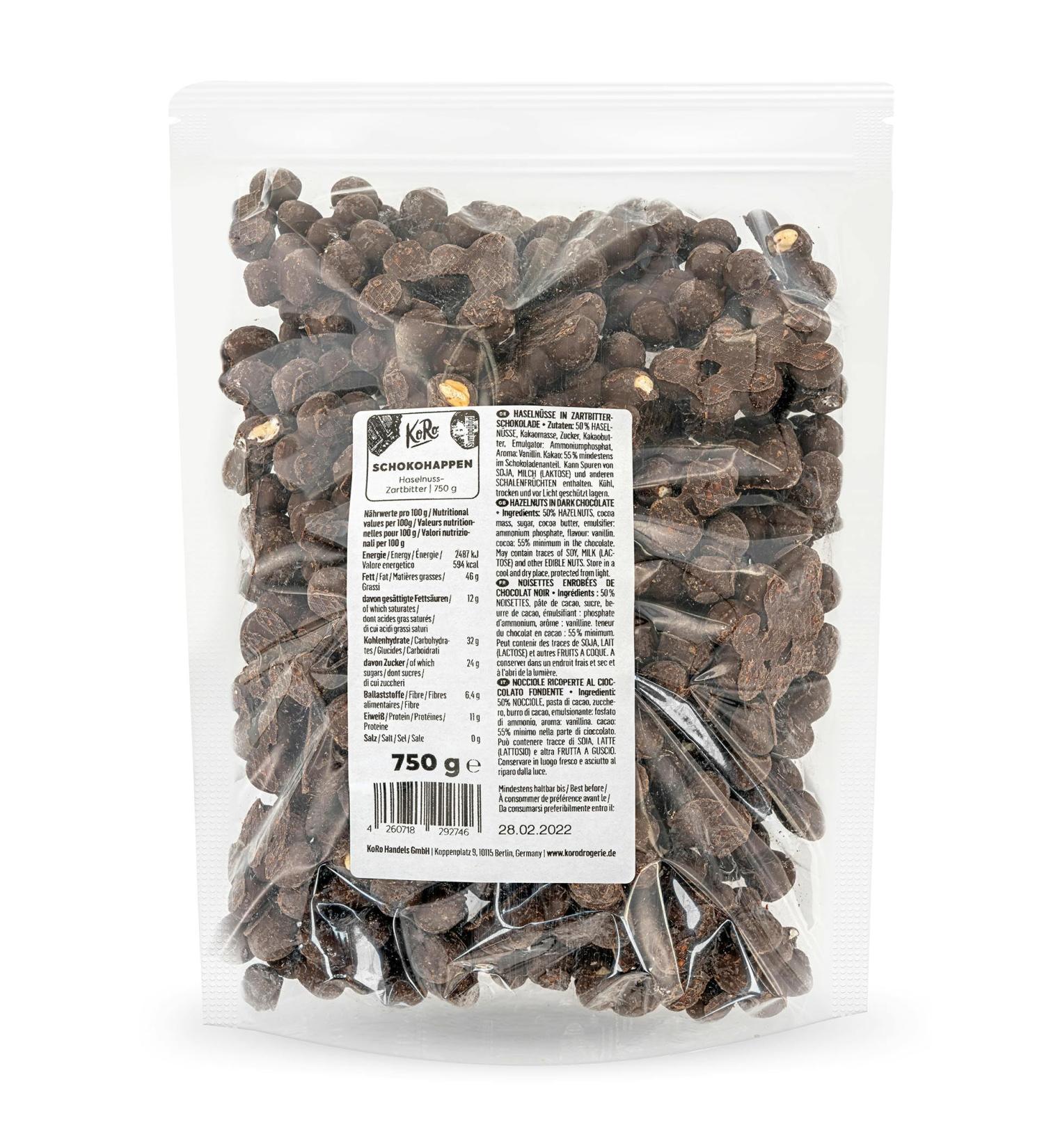 KoRo - Dark Chocolate Coated Hazelnuts 750g - Buy Online on GoSupps.com
