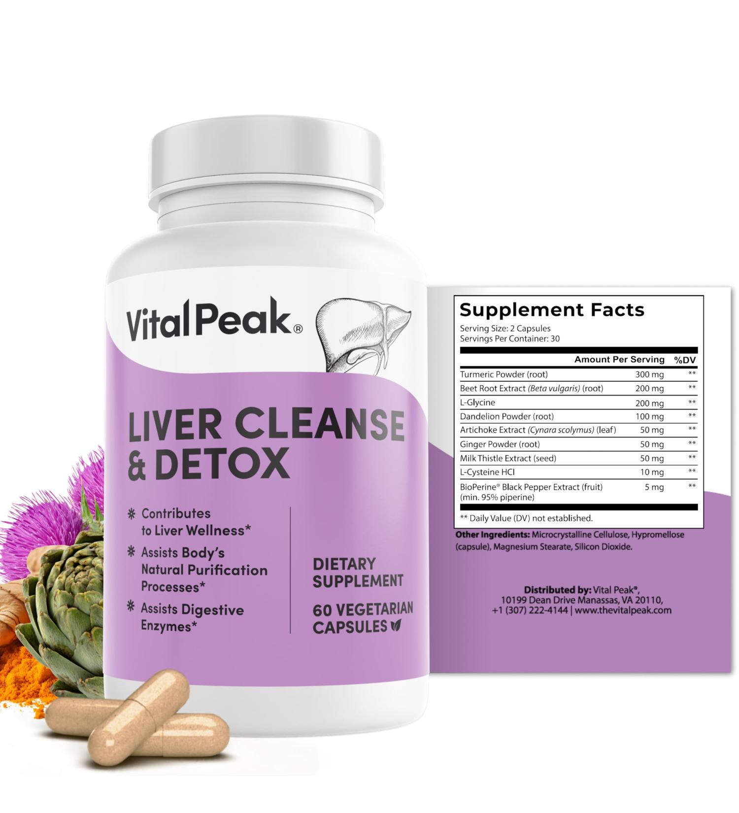 Liver Cleanse Detox & Repair Supplement with Milk Thistle Turmeric Beet Root Ginger Dandelion Artichoke & Grape Seed Extract for Daily Liver Health - 60 Capsules 60 Count (Pack of 1) - Buy Online on GoSupps.com