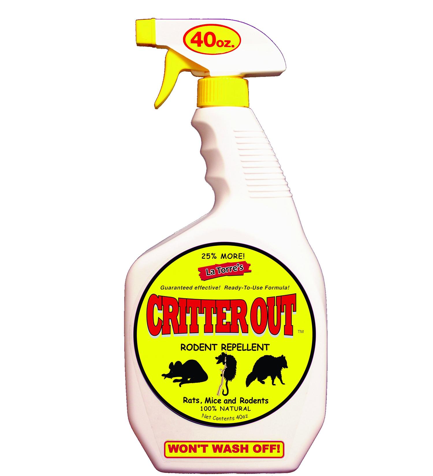 Mouse & Rat Repellent: Peppermint Oil Rodent Repellent, Get Rid of Rats, Mice & Rodents in Your Home & Outside, Protect Engine Wiring, Prevent Nesting, Stops Chewing. Critter Out 40oz Ready To Use